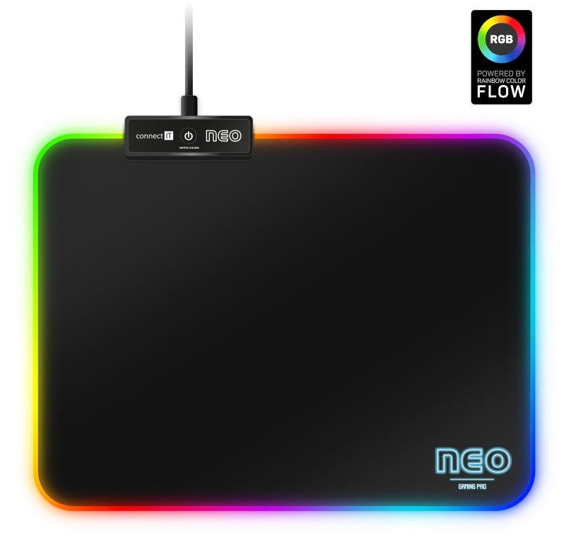 Connect IT NEO RGB podsvícená podložka pod myš a klávesnici vel.S (320x4245mm)