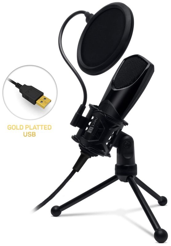 Elektro - Connect IT YouMic Mikrofon USB s POP filtrem, pozlacený konektor USB