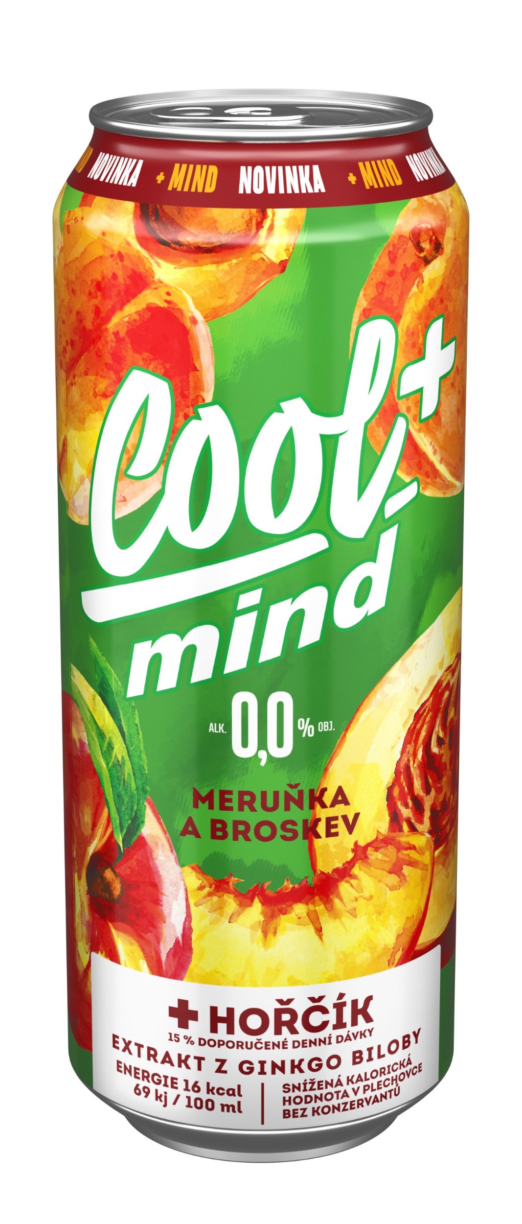 Nápoje - Cool + Mind 0,0% příchuť meruňka broskev 0,5l
