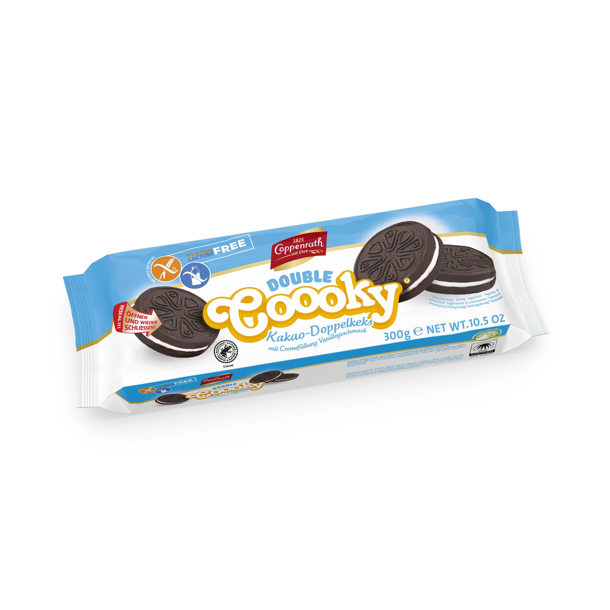 Zdravý svět - Coppenrath Coooky kakaové sušenky s vanilkovým krémem 300 g