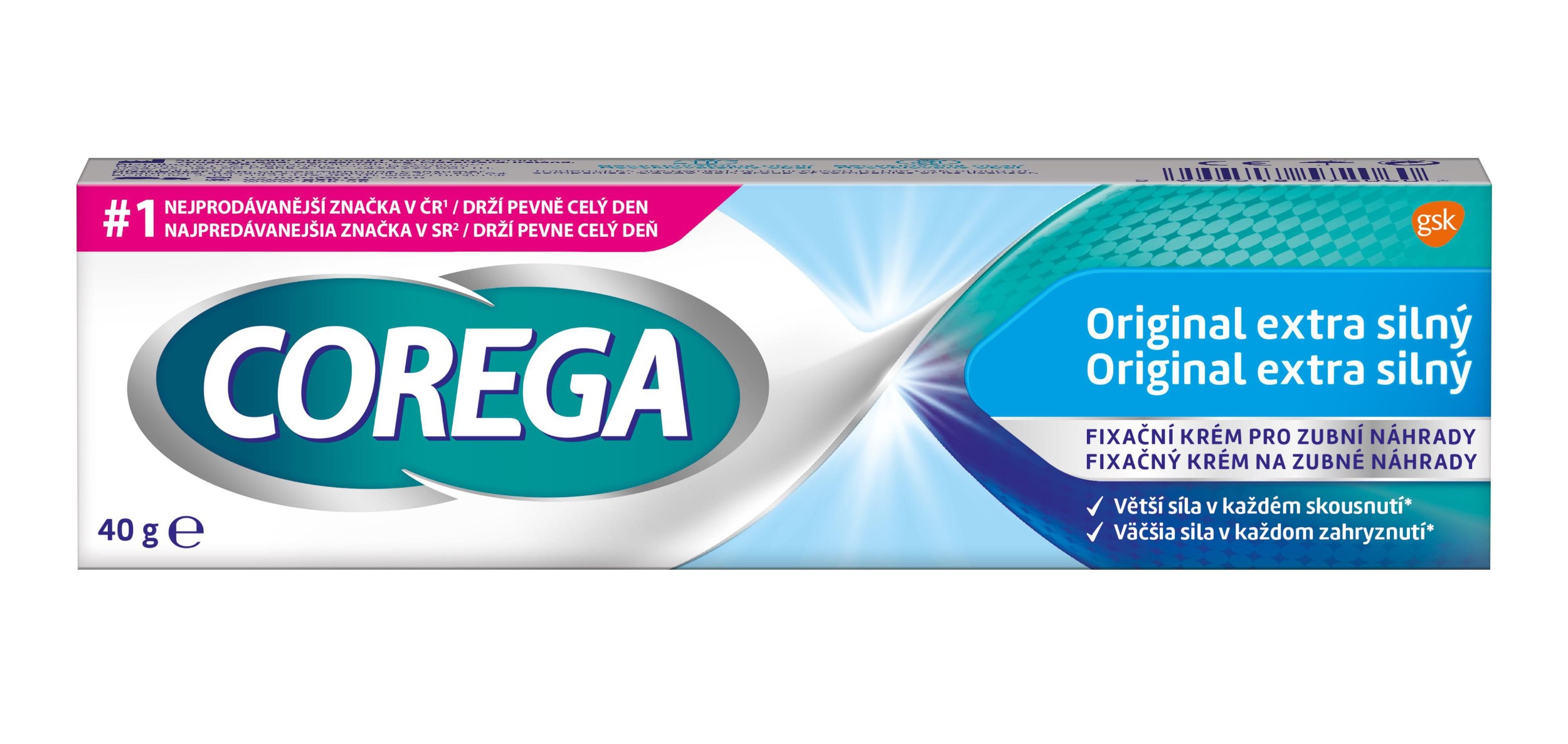 Drogerie a kosmetika - Corega Original extra silný fixační krém 40 g