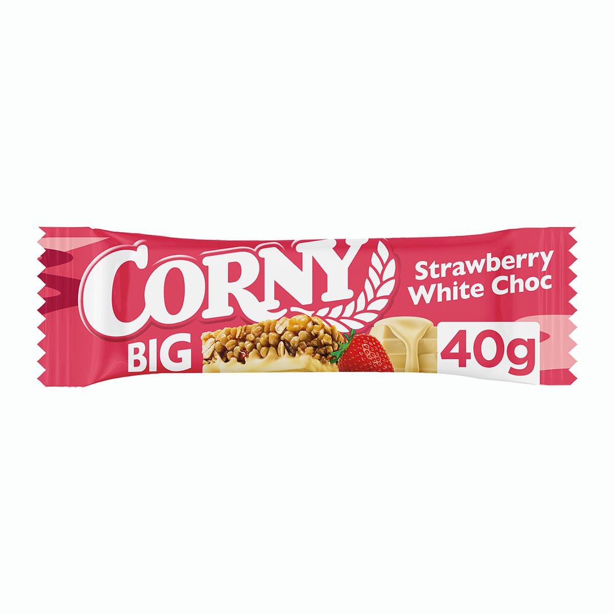 Corny BIG Cereální tyčinka jahoda-bílá čokoláda 40 g-0
