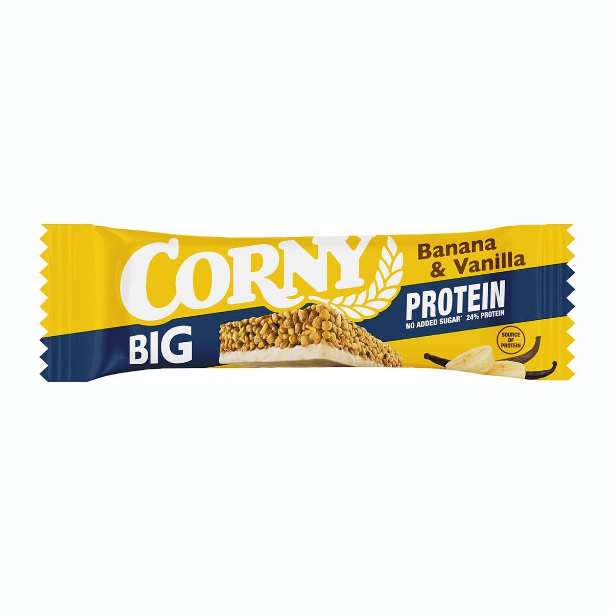 Trvanlivé potraviny - Corny Big protein 24% cereální tyčinka banán & vanilka 50g