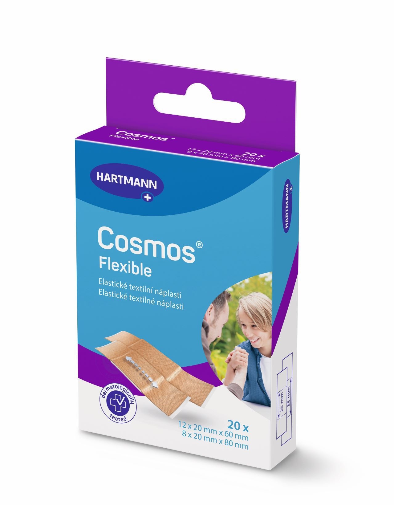 Péče o zdraví - Cosmos Pružná náplast 2 velikosti, 20ks