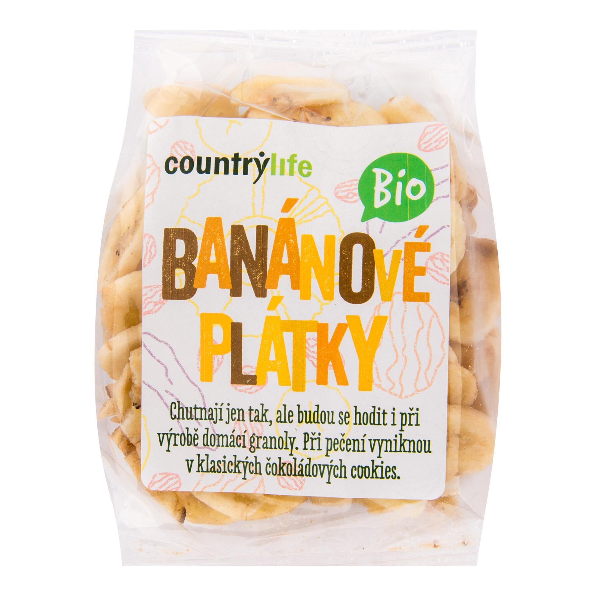 Trvanlivé potraviny - Country Life BIO Banánové plátky 100 g