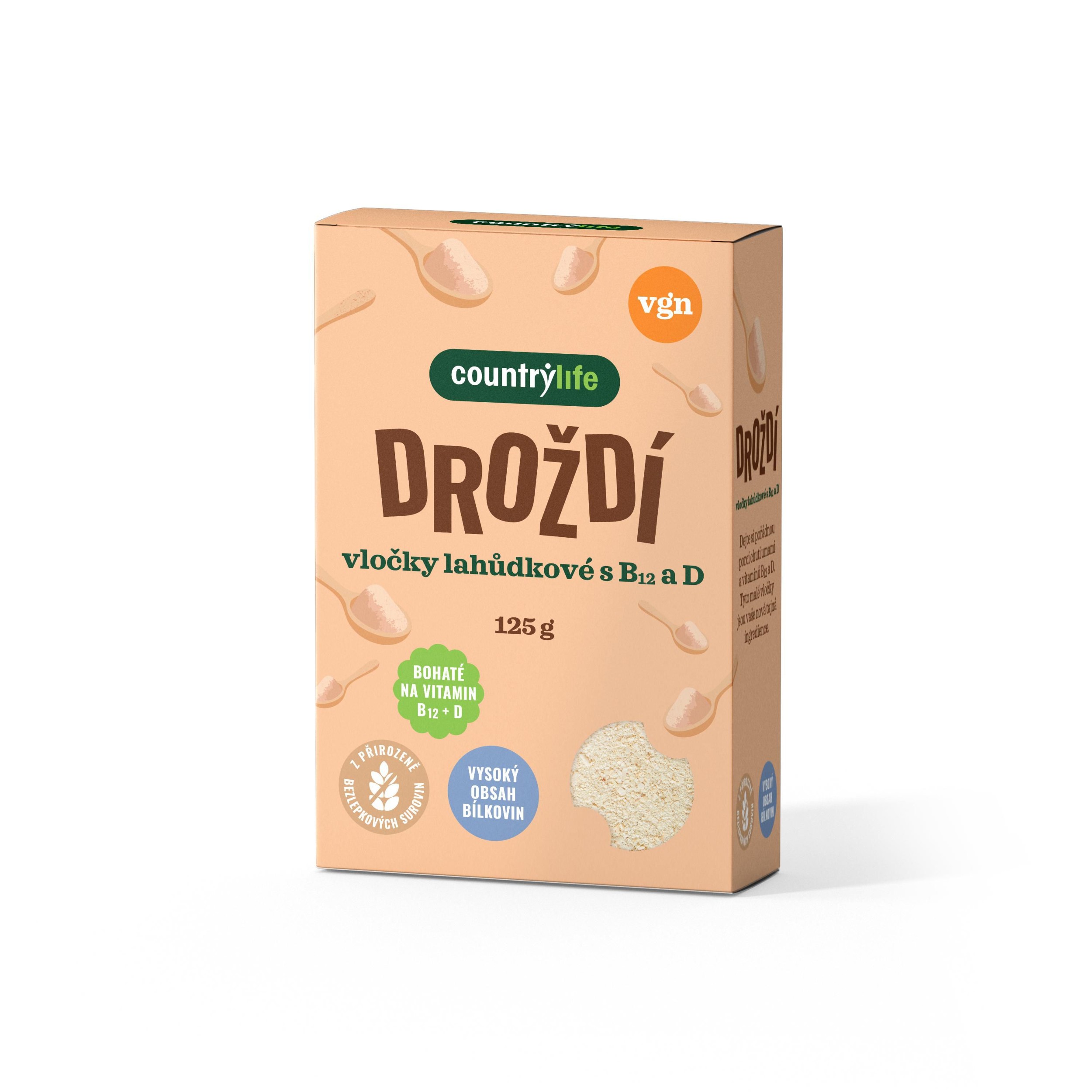 Zdravý svět - Country Life Droždí lahůdkové s vitaminem B12 a D 125 g
