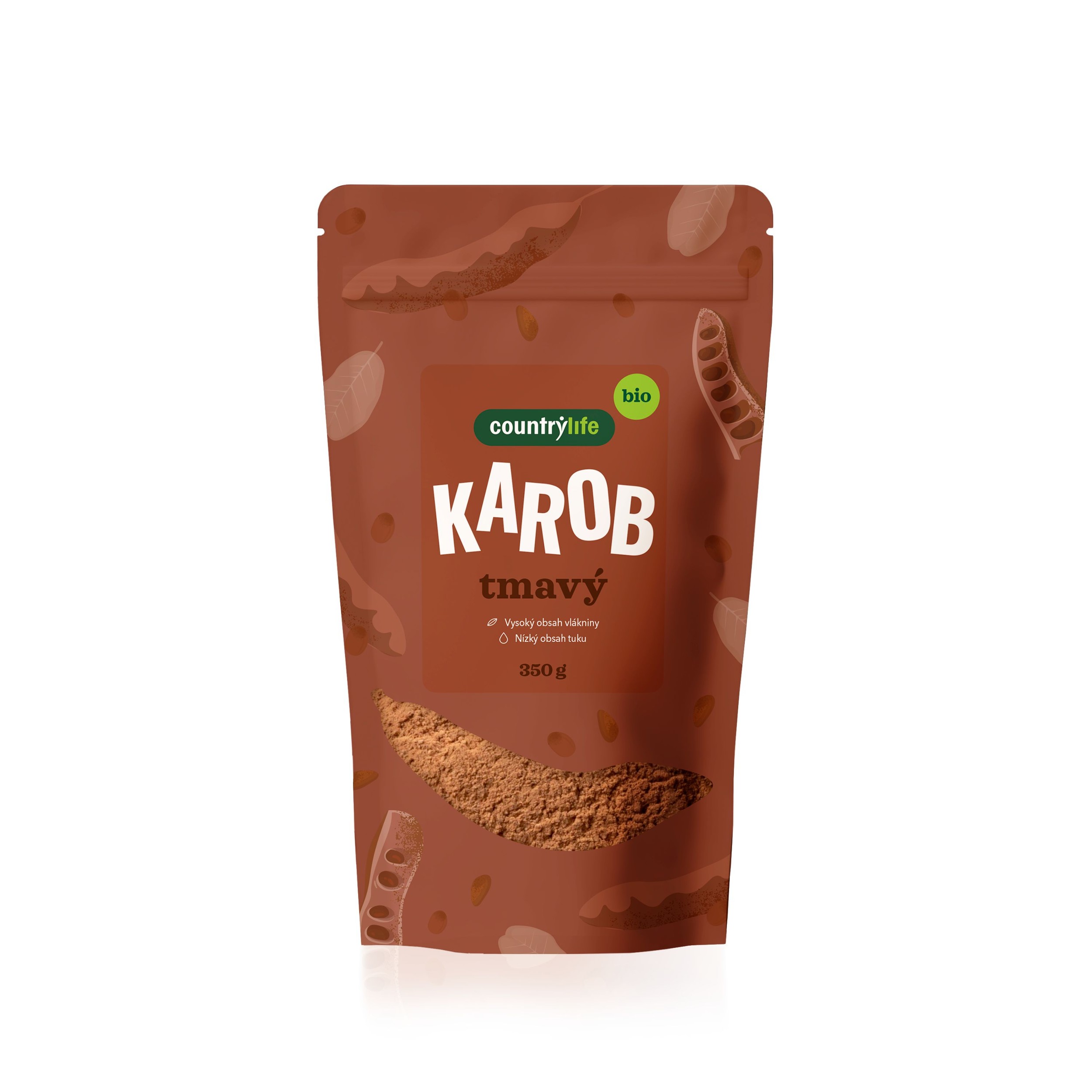 Zdravý svět - Country Life Karobový prášek tmavý BIO  350g