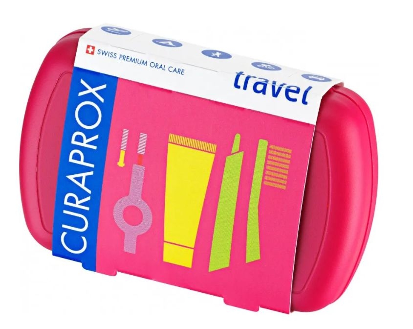 Drogerie a kosmetika - Curaprox Travel set červený 1 ks