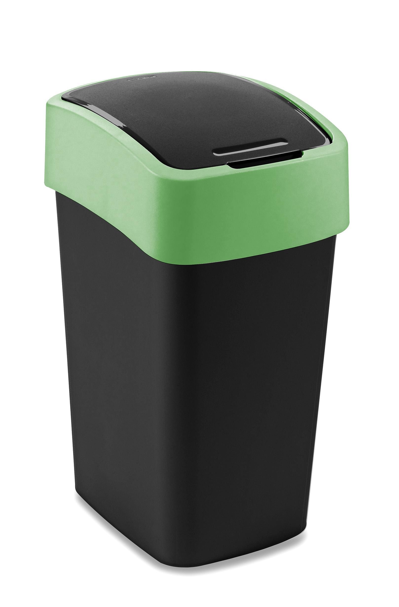 Domácnost a Zahrada - Curver Odpadkový koš Flip Bin 25L ČERNÝ/ZELENÝ