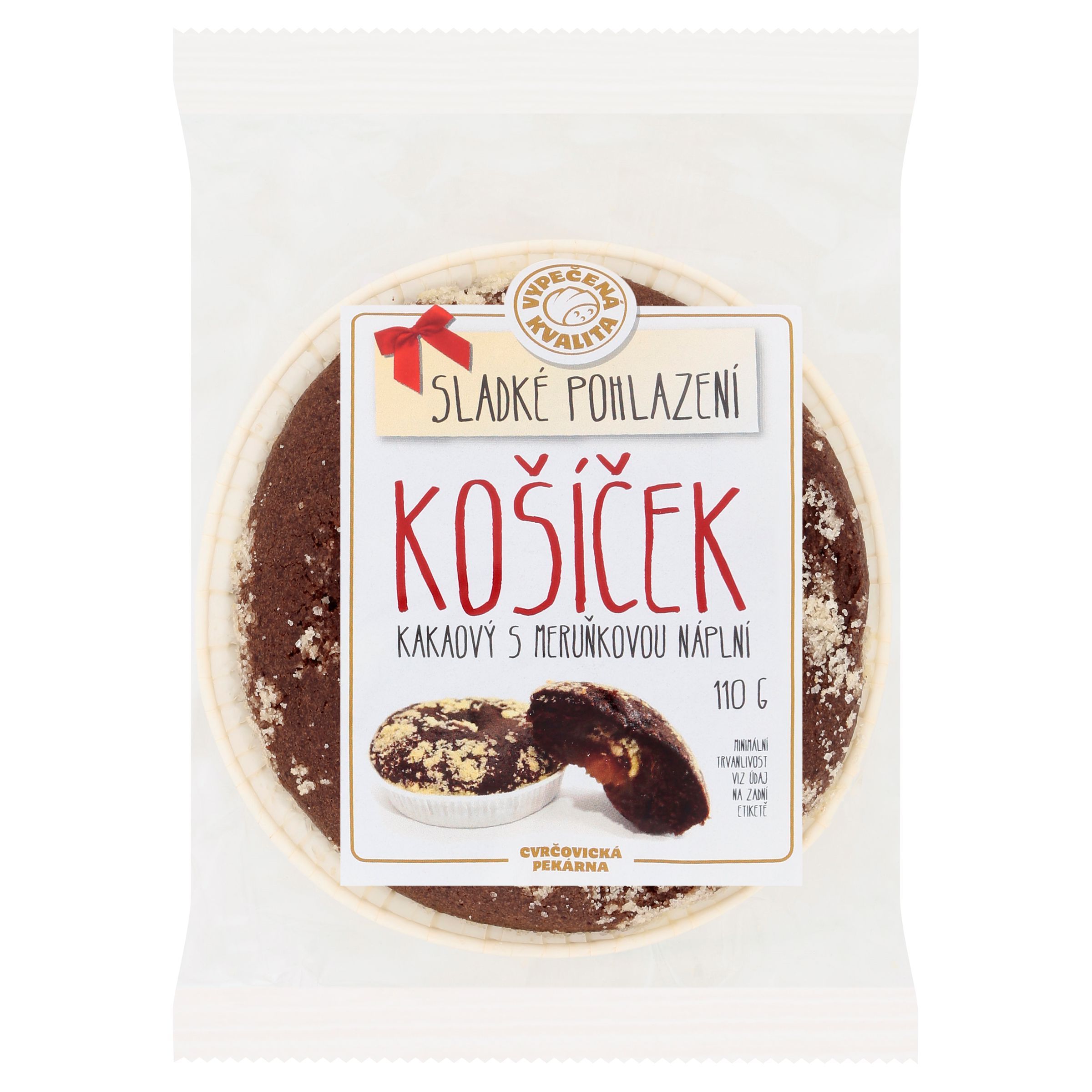 Pekárna a cukrárna - Cvrčovická pekárna Košíček kakaový s meruňkovou náplní 110 g