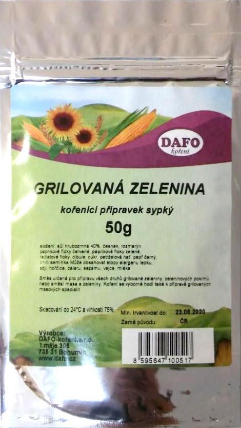 Trvanlivé potraviny - Dafo Grilovaná zelenina 50 g