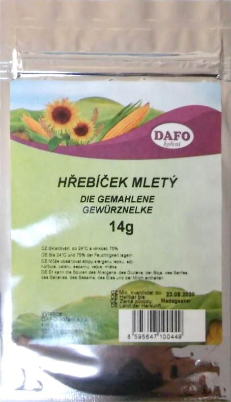 Trvanlivé potraviny - Dafo Hřebíček mletý 14 g