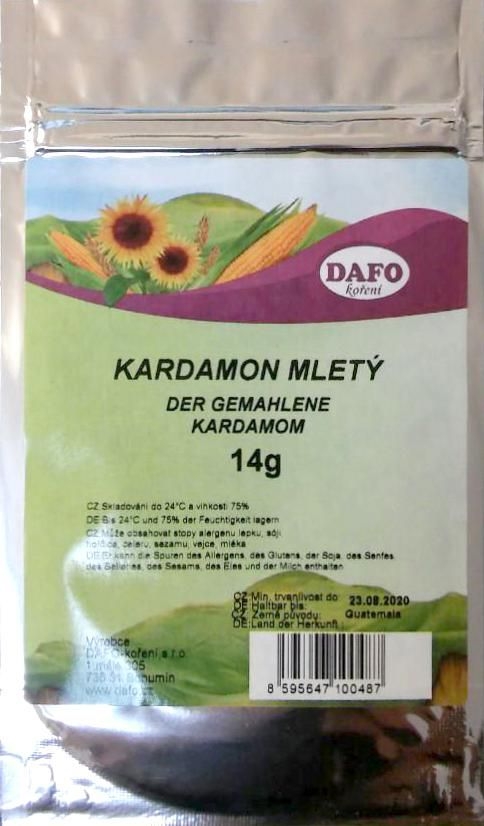 Trvanlivé potraviny - Dafo Kardamon mletý 14 g