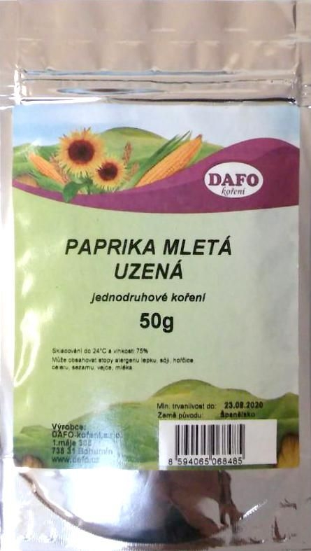 Trvanlivé potraviny - Dafo Paprika mletá uzená 50 g