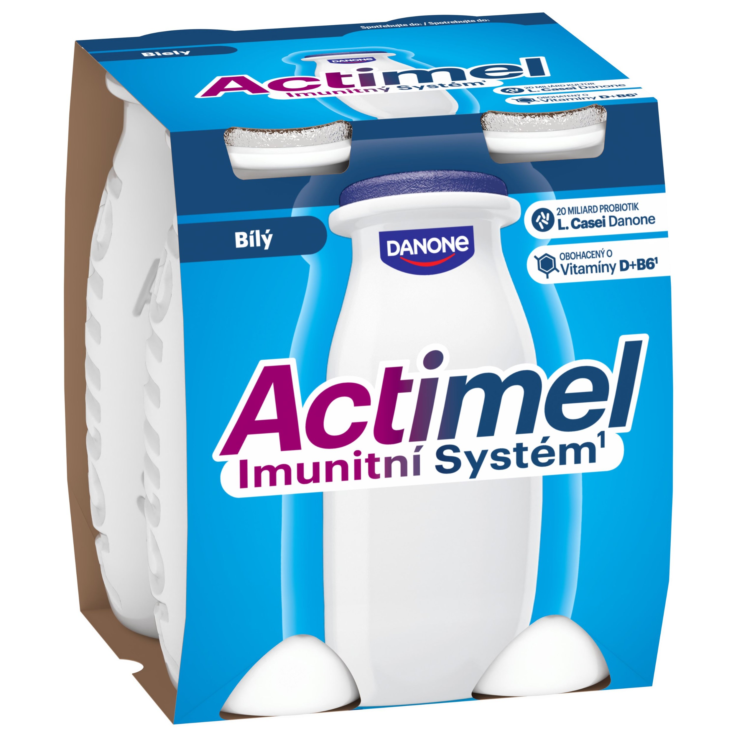Mléčné a chlazené - Danone Actimel Probiotický nápoj bílý 4x100 g