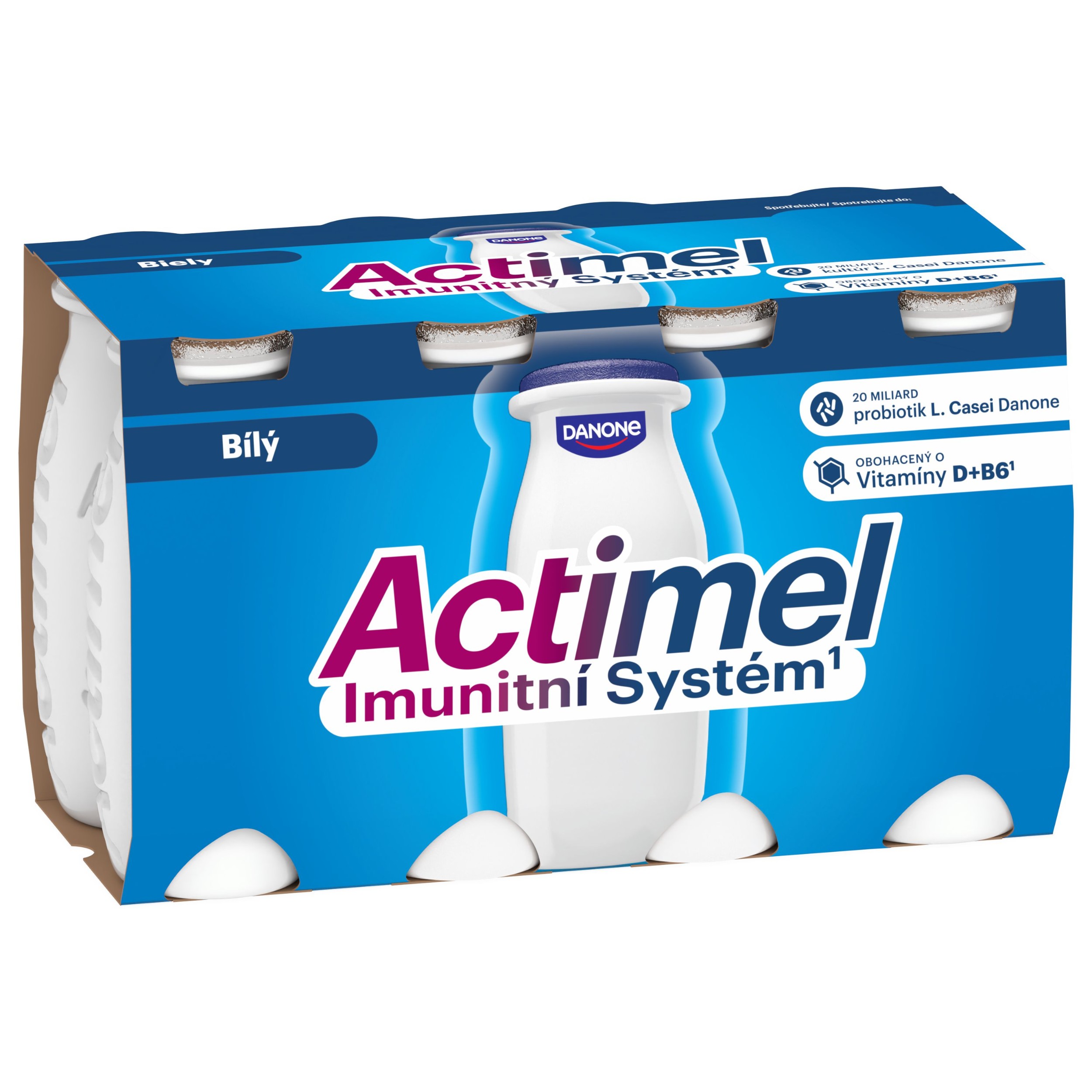 Mléčné a chlazené - Danone Actimel Probiotický nápoj bílý 8x100 g