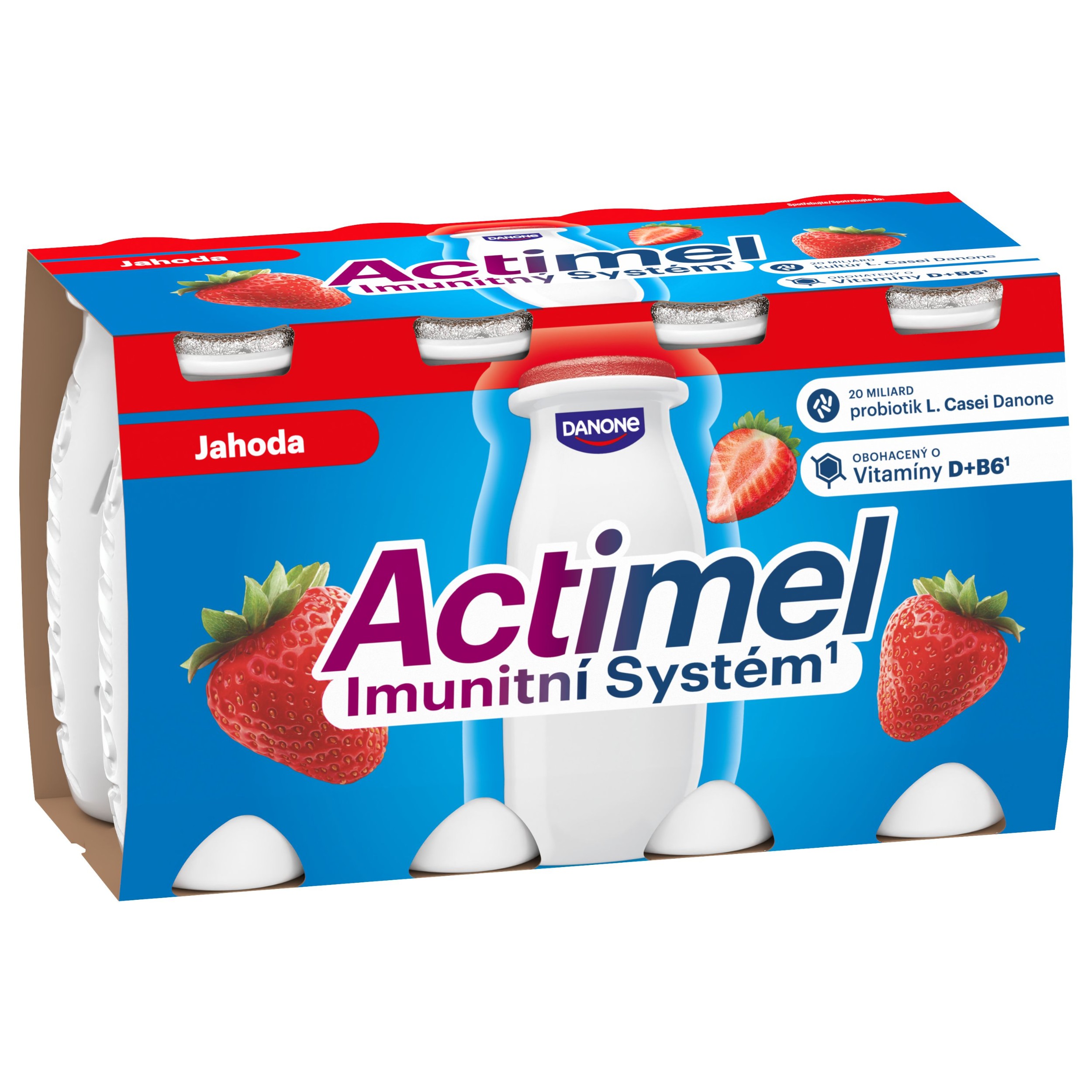 Mléčné a chlazené - Danone Actimel Probiotický nápoj jahoda 8x100 g