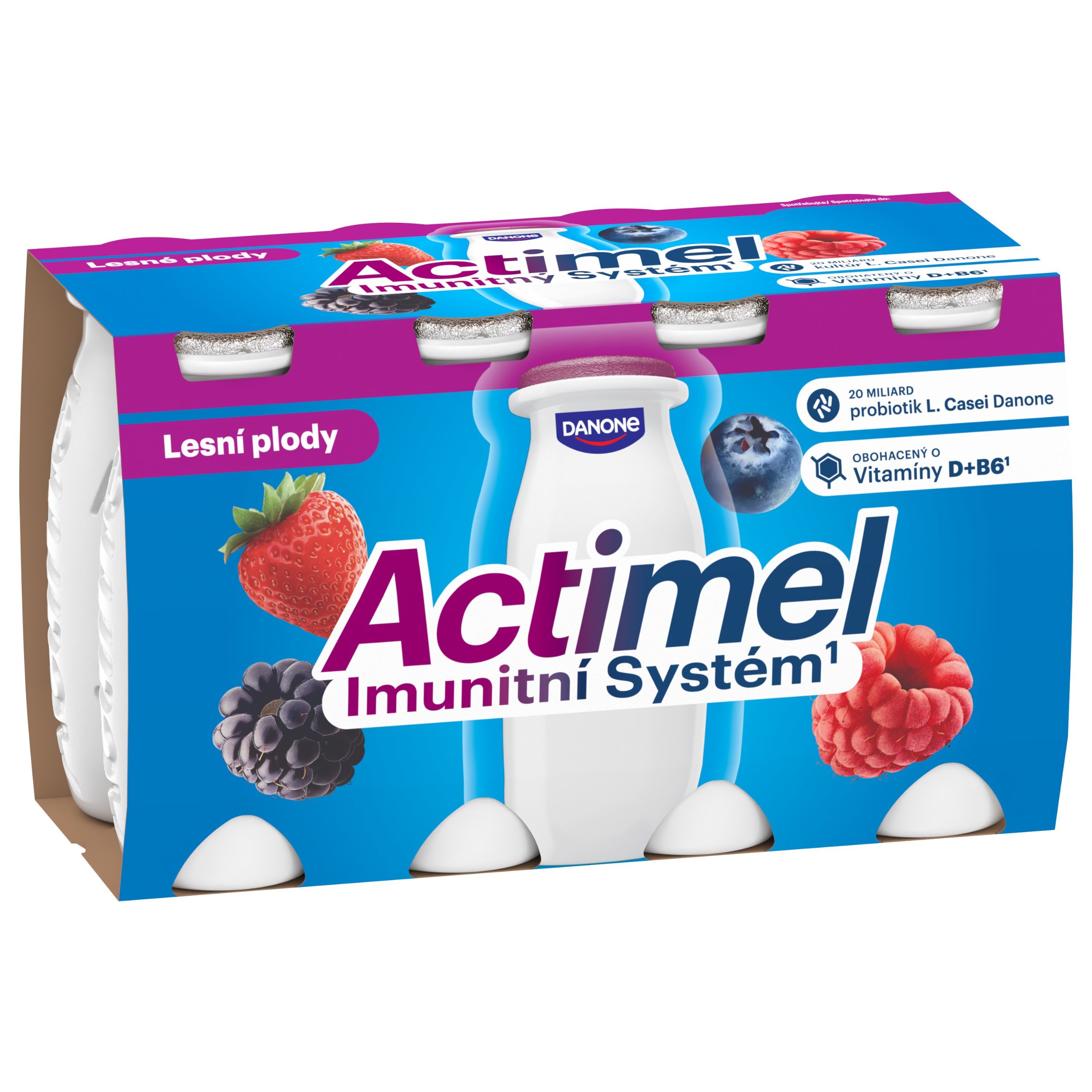 Mléčné a chlazené - Danone Actimel Probiotický nápoj lesní plody 8x100 g