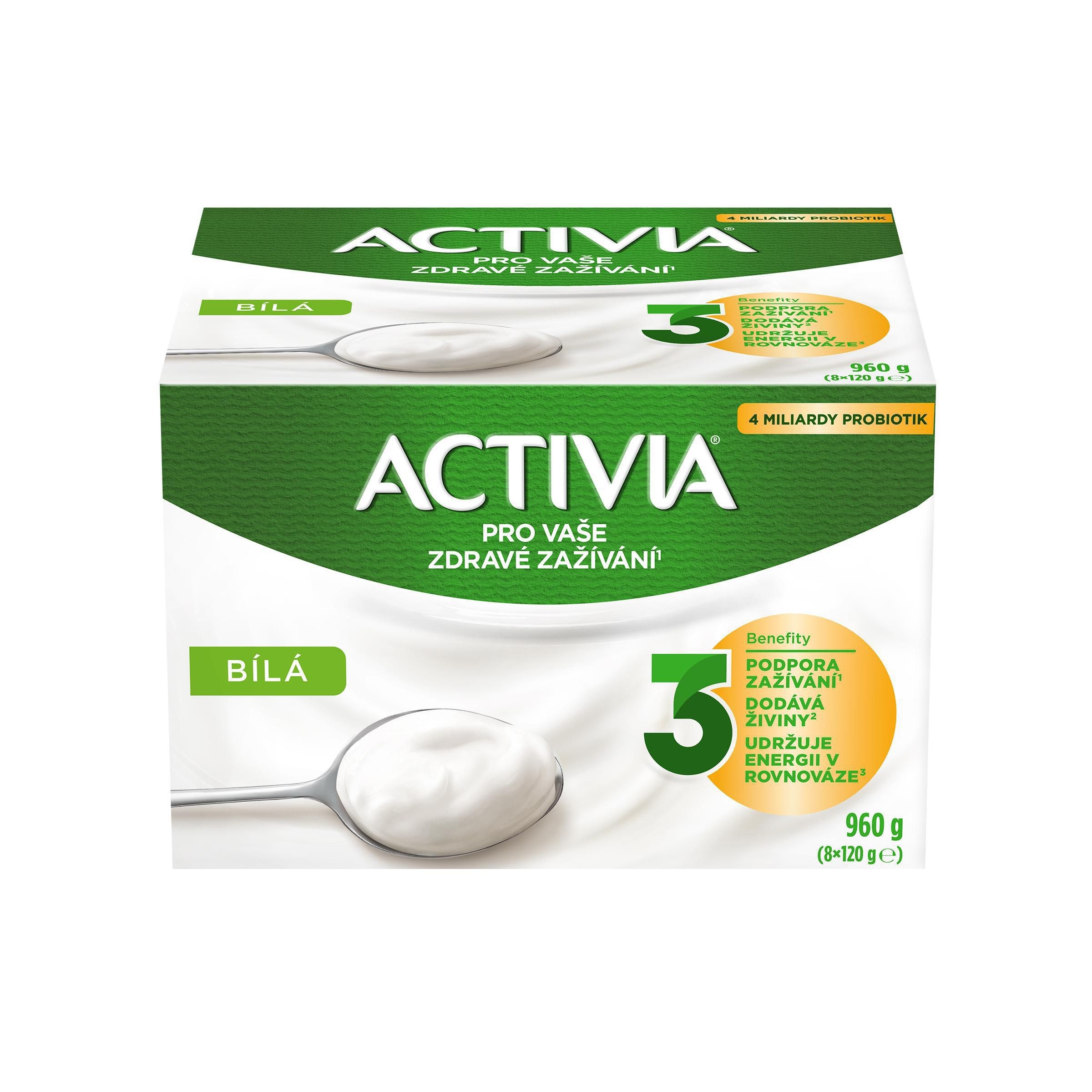Mléčné a chlazené - Danone Activia Probiotický jogurt bílý 8x120 g