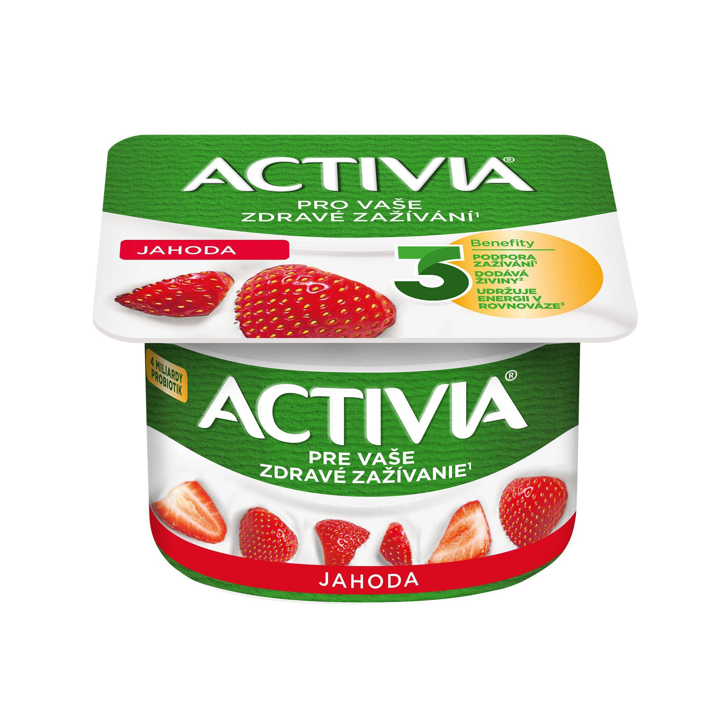 Mléčné a chlazené - Danone Activia Probiotický jogurt jahoda 120 g