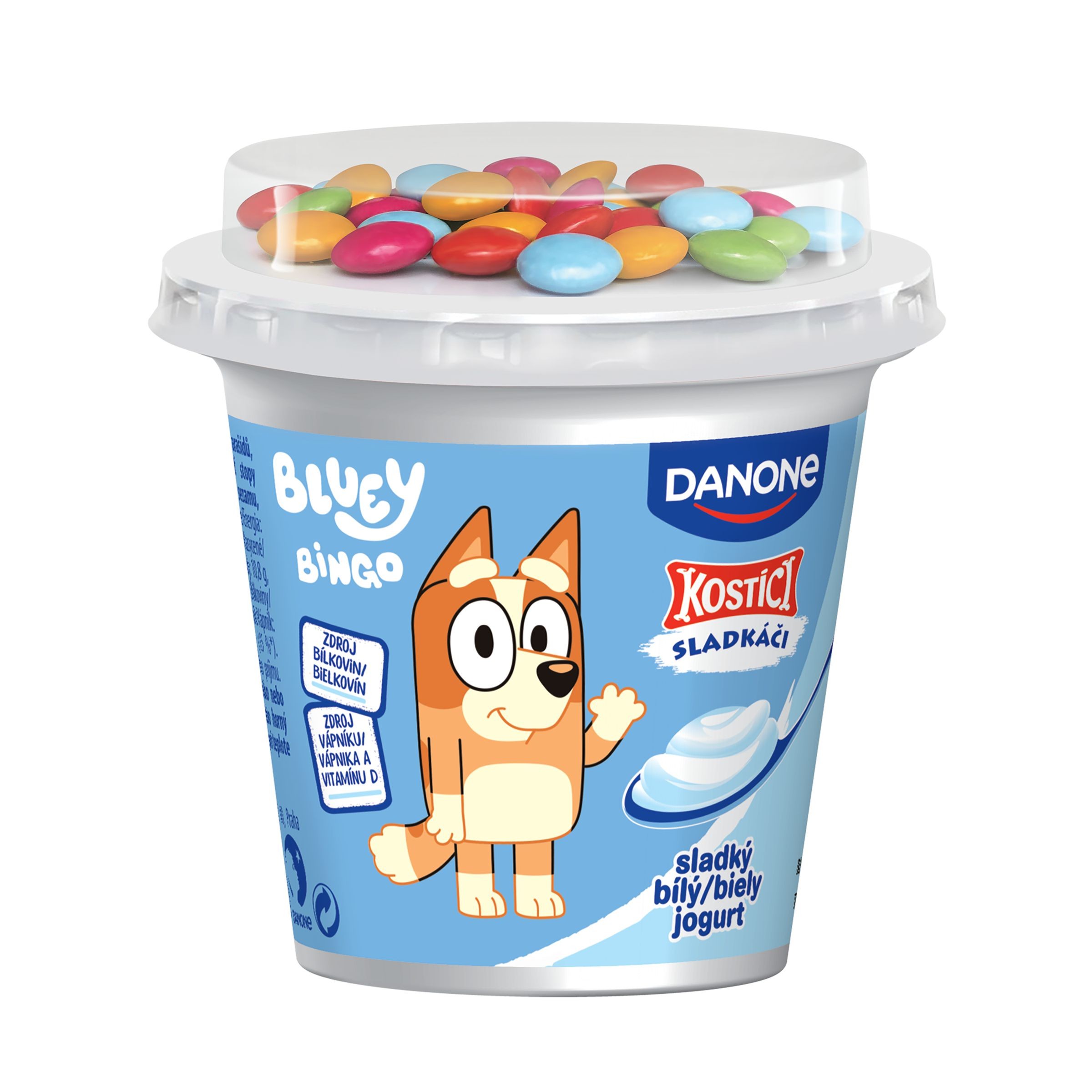 Mléčné a chlazené - Danone Kostíci Sladkáči bílý jogurt slazený 109g