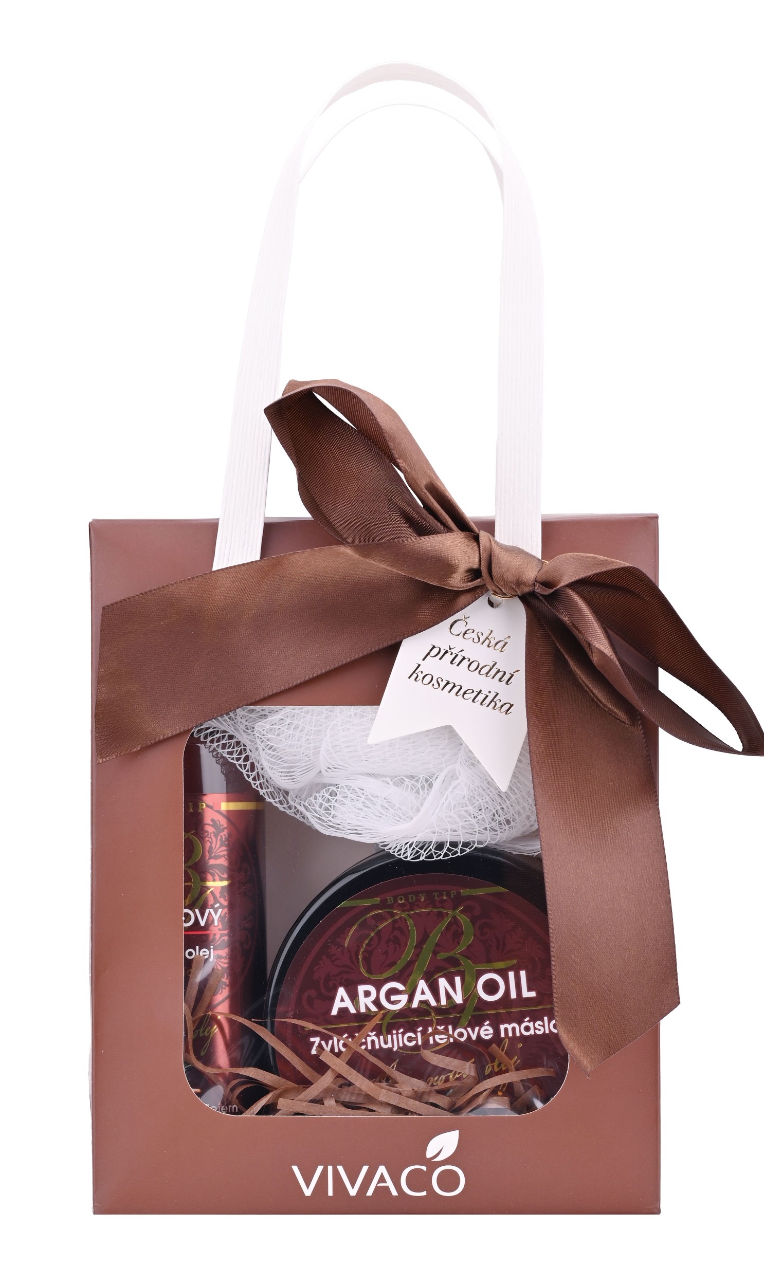 Drogerie a kosmetika - Dárková kazeta argan - Sprchový olej 200ml + Tělové máslo 200ml + dárek