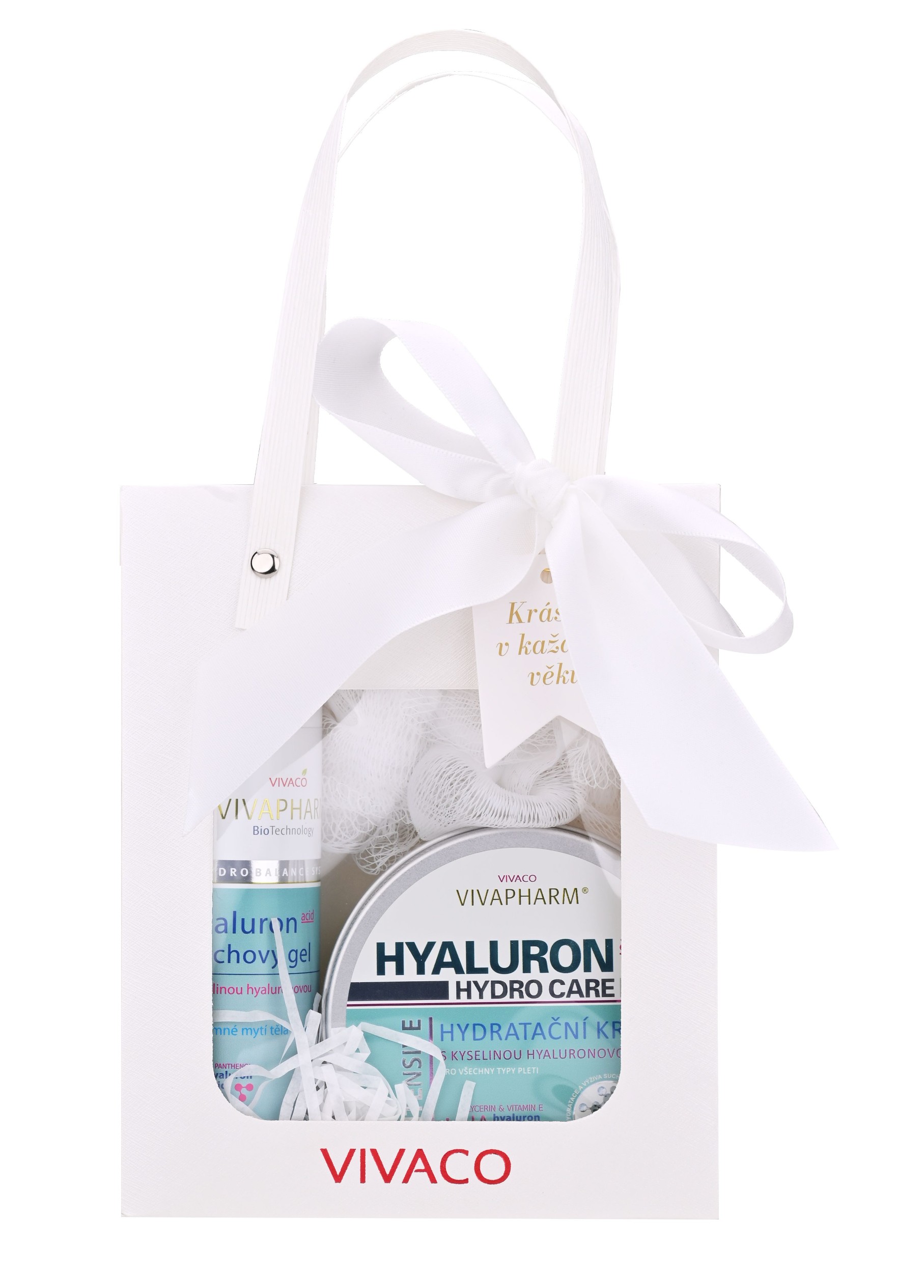 Drogerie a kosmetika - Dárková Kazeta HYALURON - sprchový gel 200ml + hydratační<br>krém 200ml + dárek