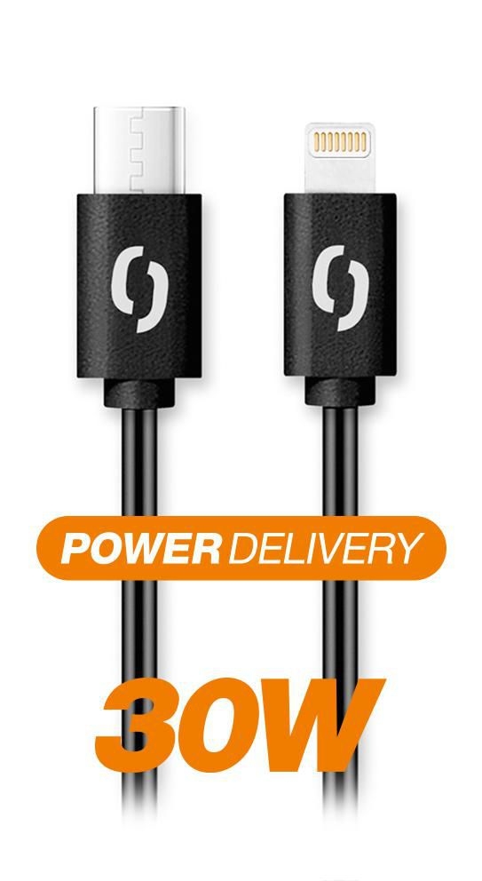 Elektro - Datový Kabel Aligator Power 3A,30W,USB-C/Light,1,5m,černý 1ks