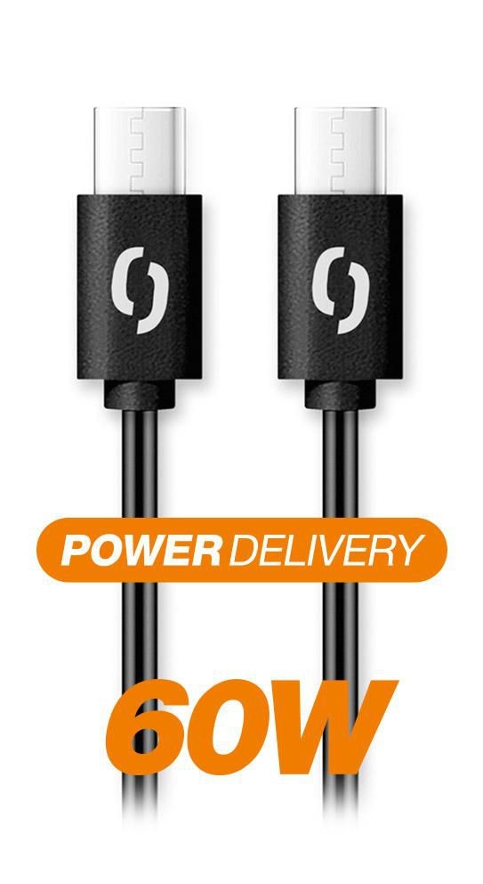 Elektro - Datový Kabel Aligator Power 3A 65W USB-C/USB-C 1,5m černý