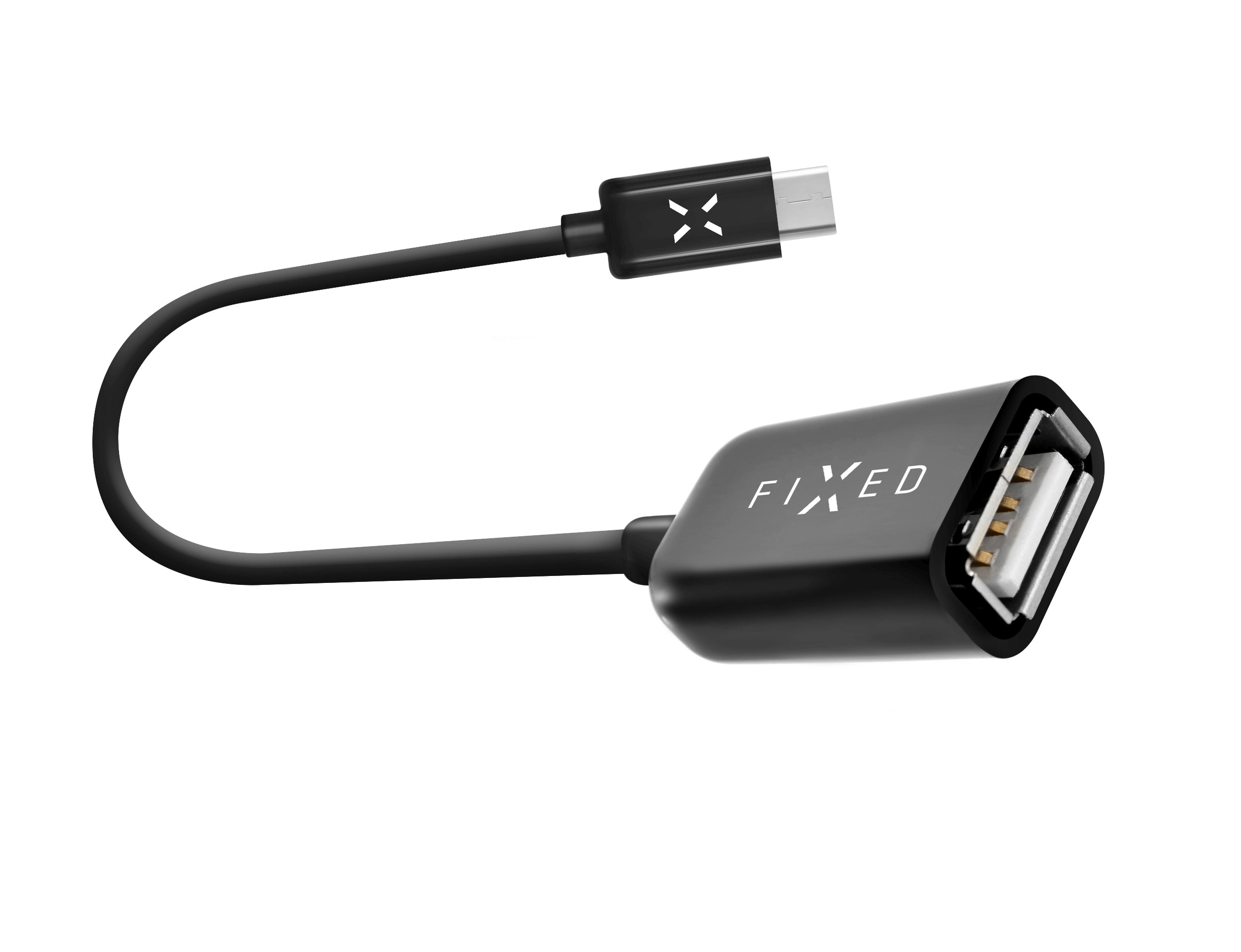 Elektro - datový kabel FIXED s konektory USB-C/USB-A, USB 2.0, 20 cm, černý