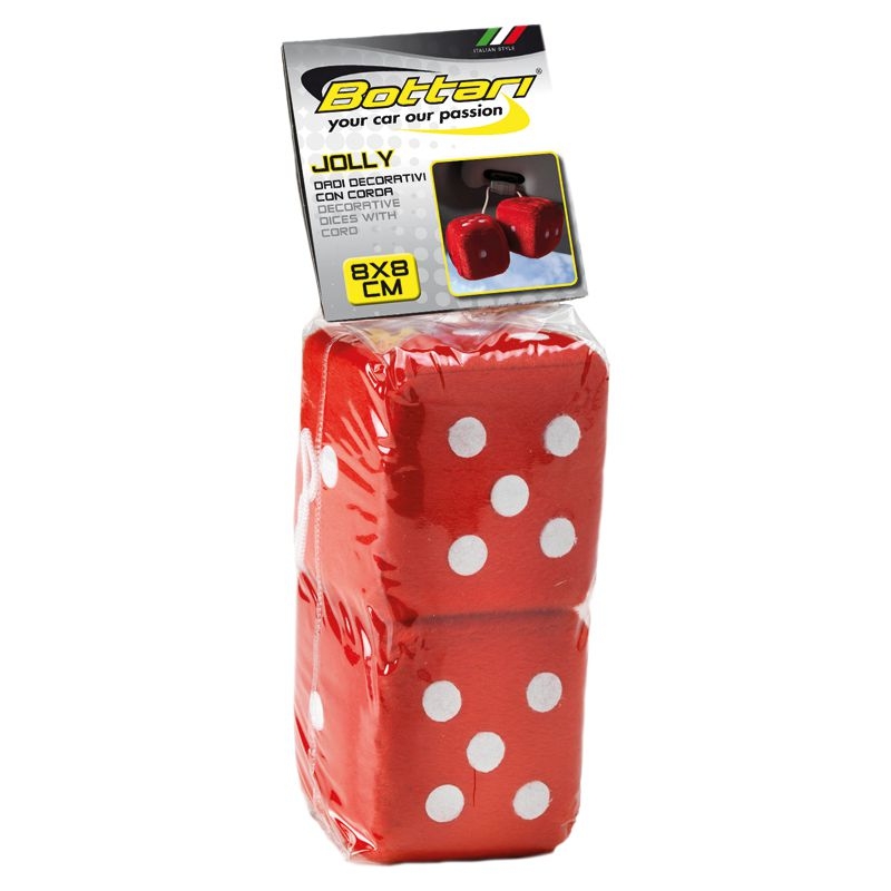 Auto-moto - Dekorace kostky Jolly červené 8x8 cm
