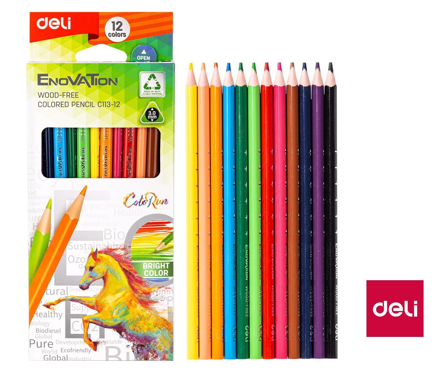 Domácnost a Zahrada - Deli Pastelky trojhranné 12 barev EC113-12