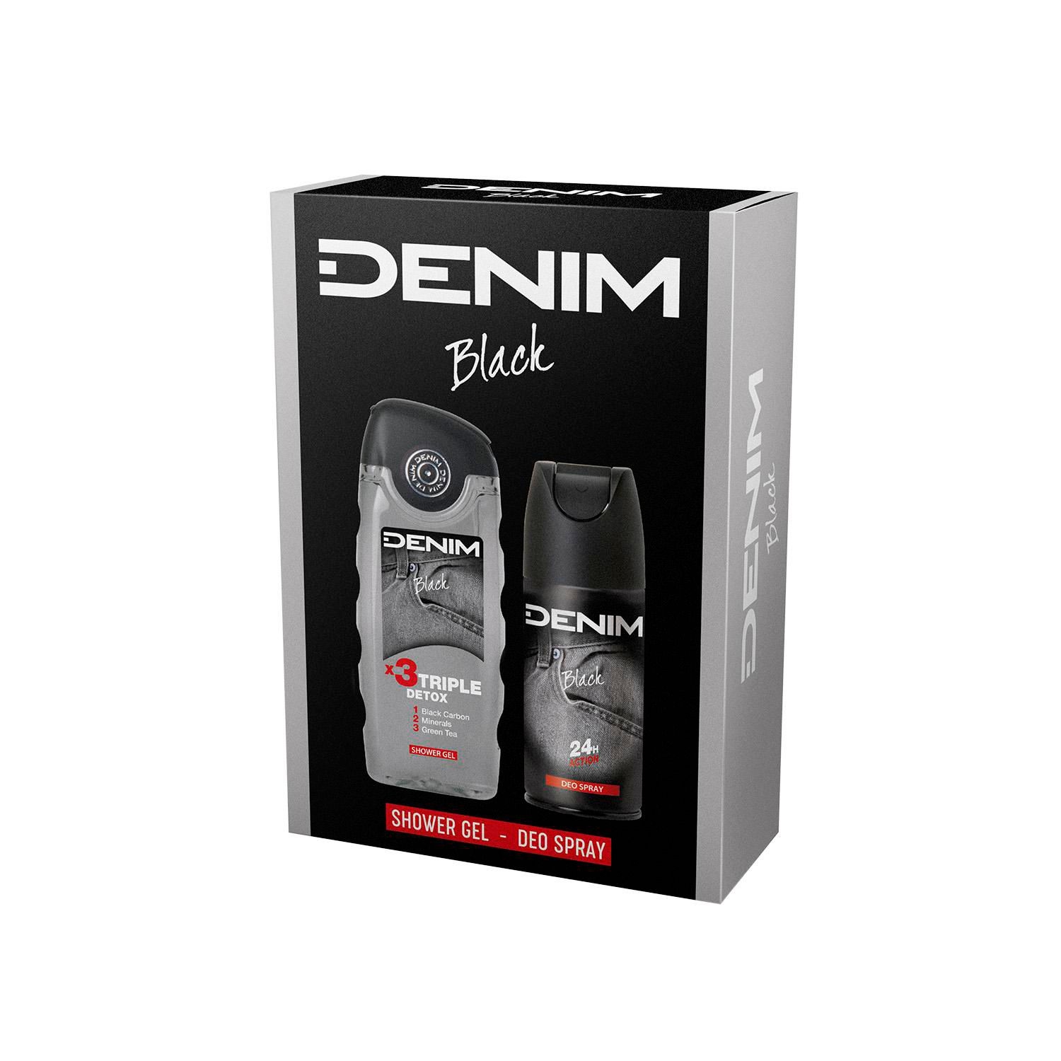 Drogerie a kosmetika - DENIM Black 2pack (Shower Gel 250 ml + Deo sprej 150 ml)