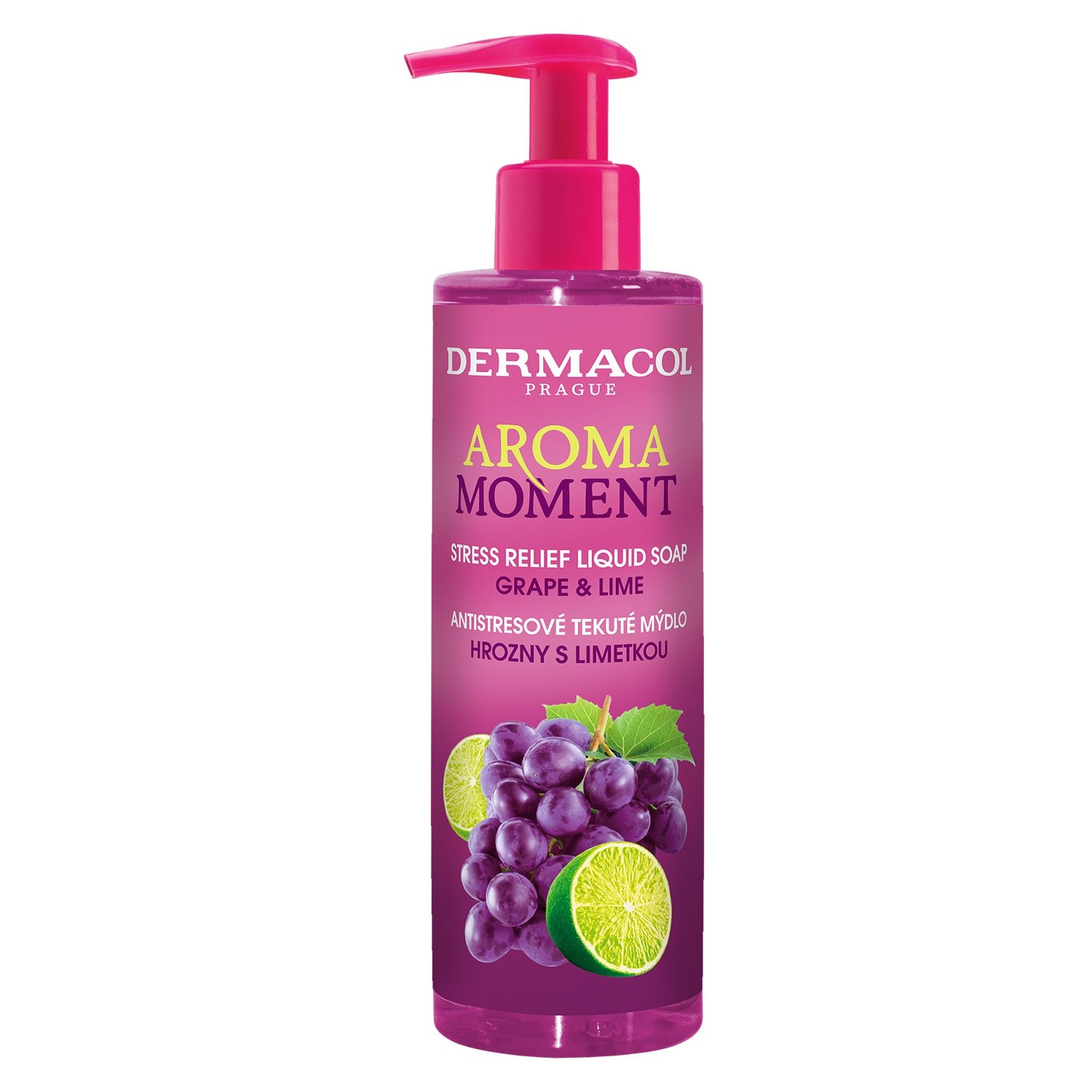 Drogerie a kosmetika - Dermacol Aroma Moment tekuté mýdlo hrozny s limetkou 250 ml