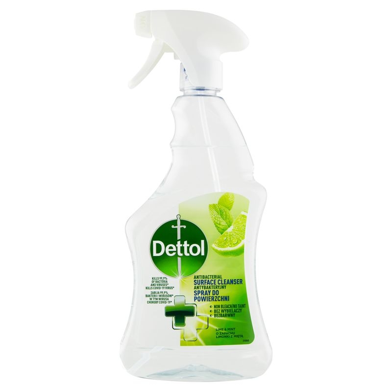 Drogerie a kosmetika - DETTOL Antibakteriální sprej na povrchy Limetka a Máta 500ml