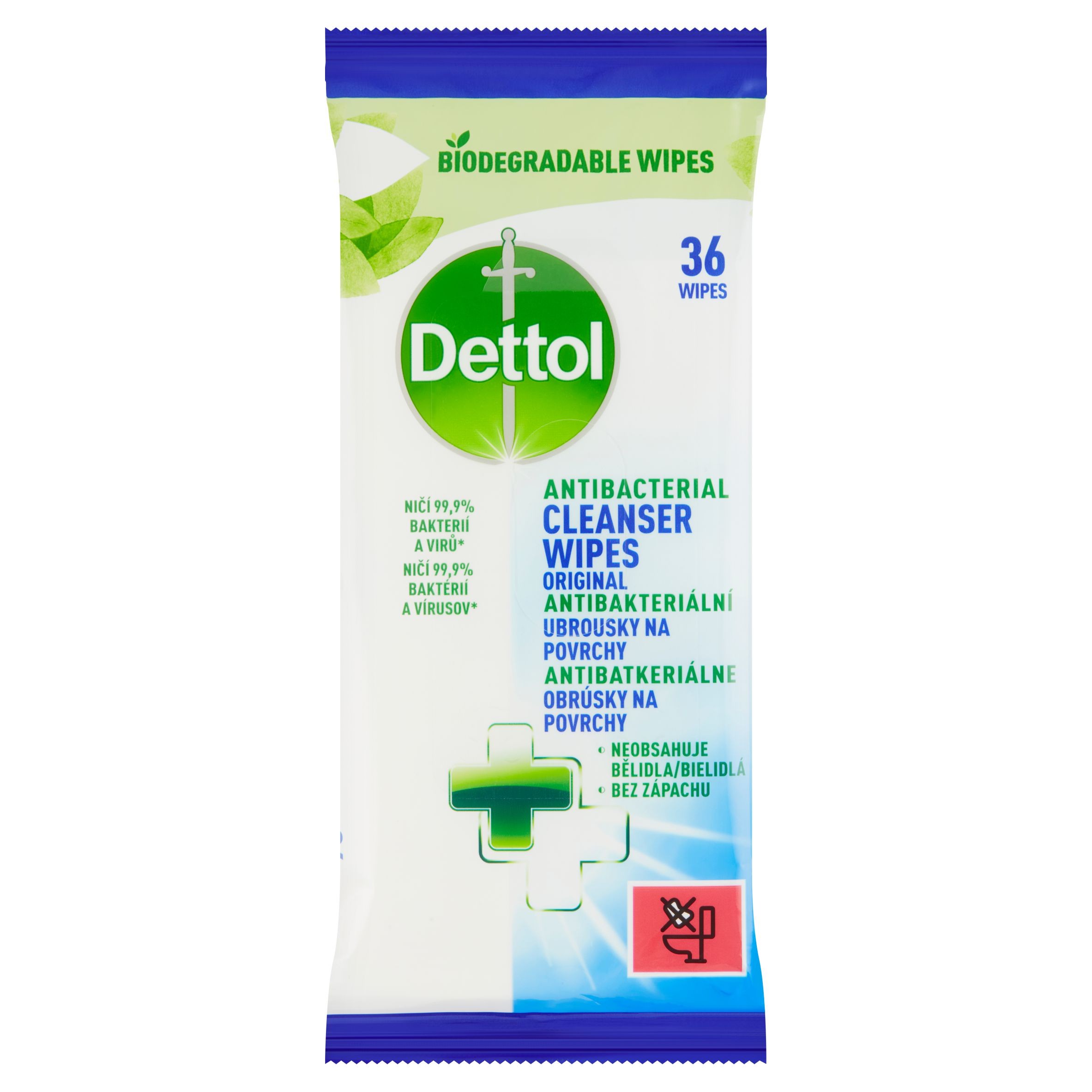 Drogerie a kosmetika - Dettol Antibakteriální ubrousky na povrchy 36ks
