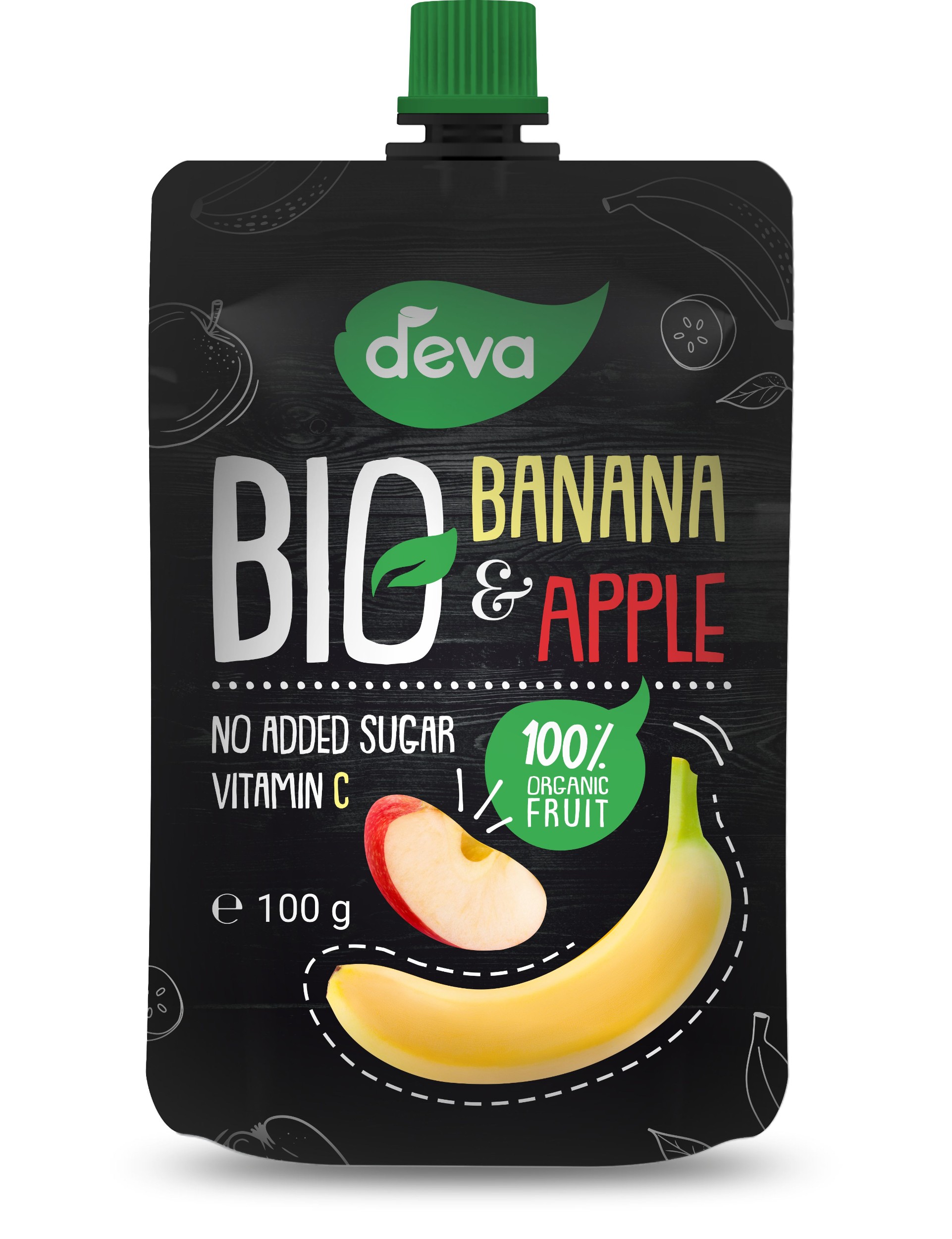 Zdravý svět - Deva BIO Banán, Jablko kapsička 100g