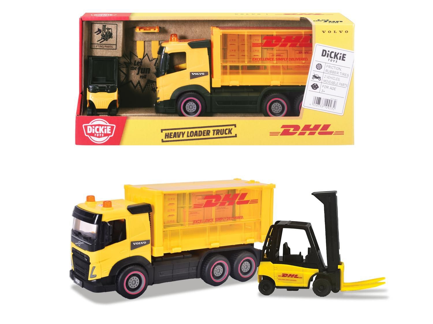Svět dětí - DHL Nákladní auto Volvo FM s vysokozdvižným vozíkem