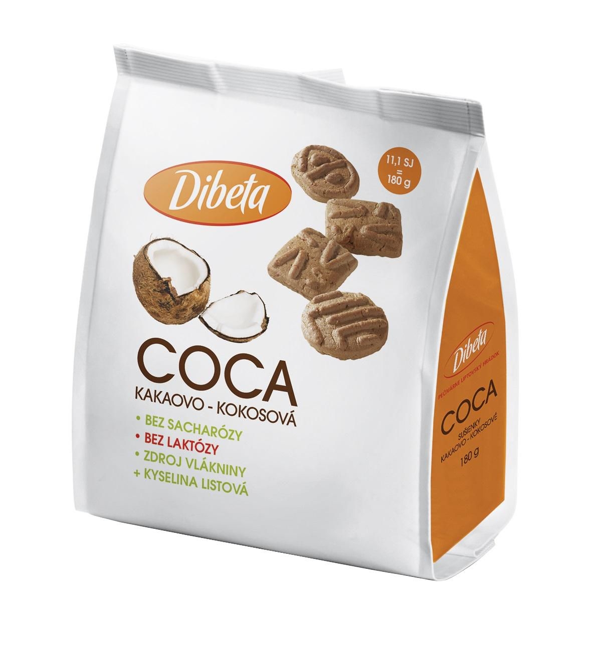 Zdravý svět - Dibeta COCA kakaovo-kokosové sušenky 180g