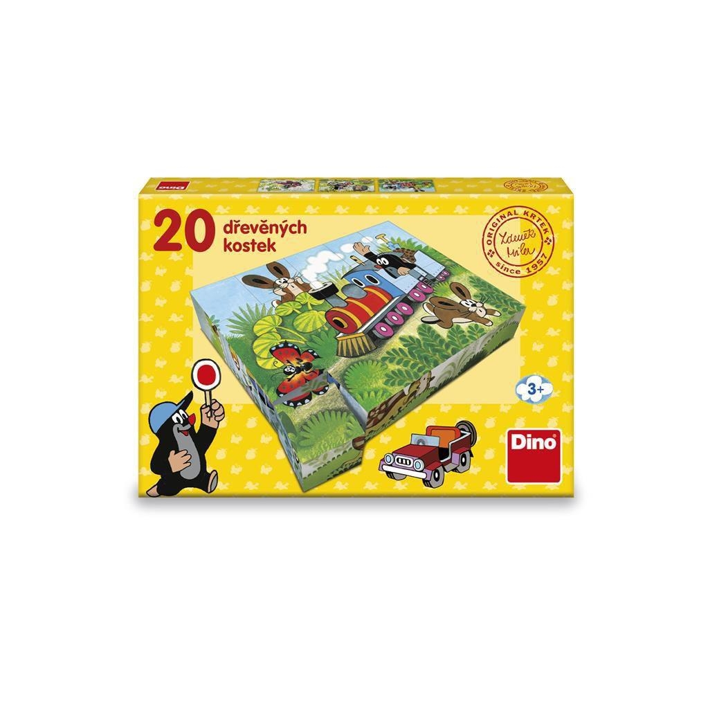 Svět dětí - Dino Krteček dřevěné kostky 20 ks