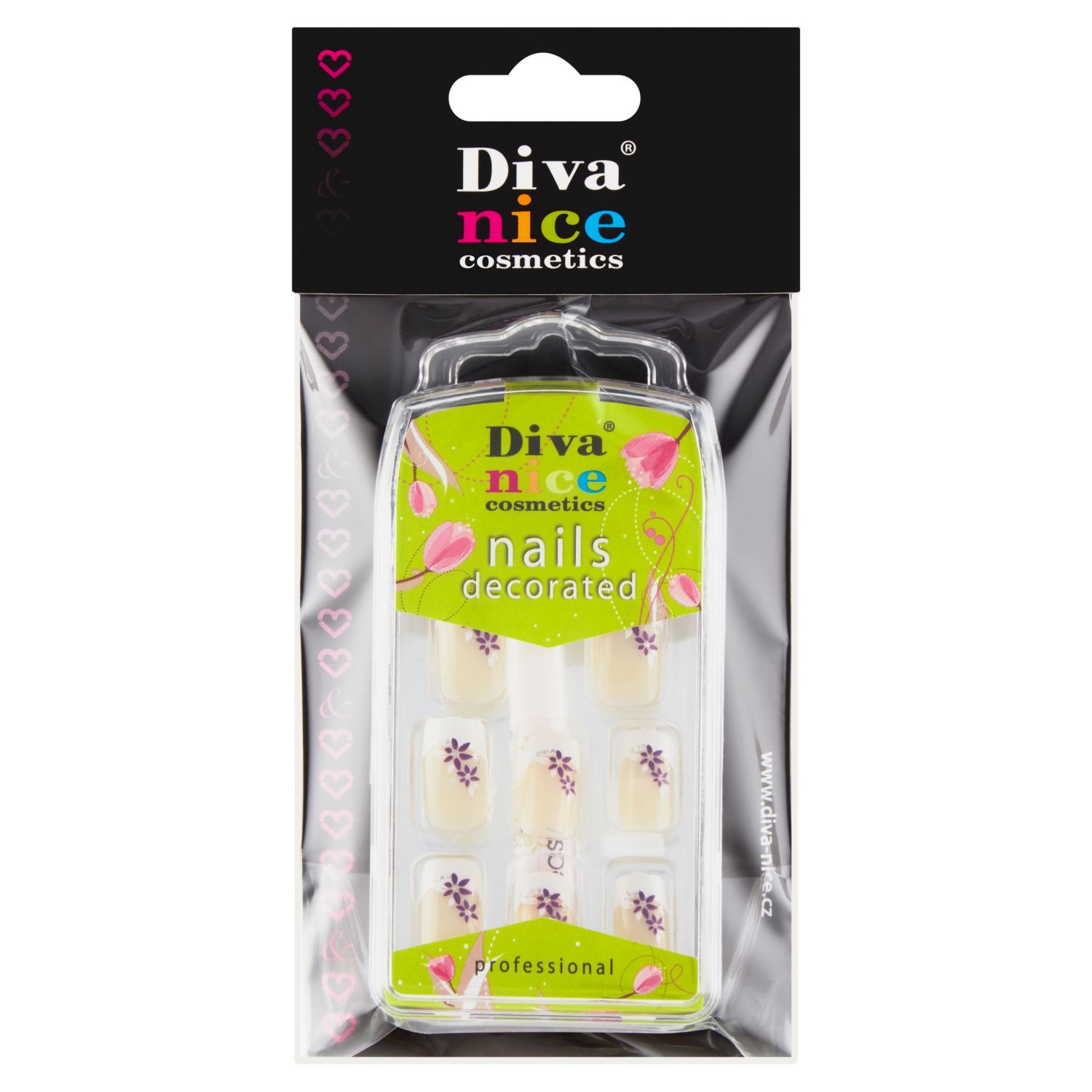 Drogerie a kosmetika - Diva & Nice Professional nalepovací nehty natureasy + lepidlo 24 ks