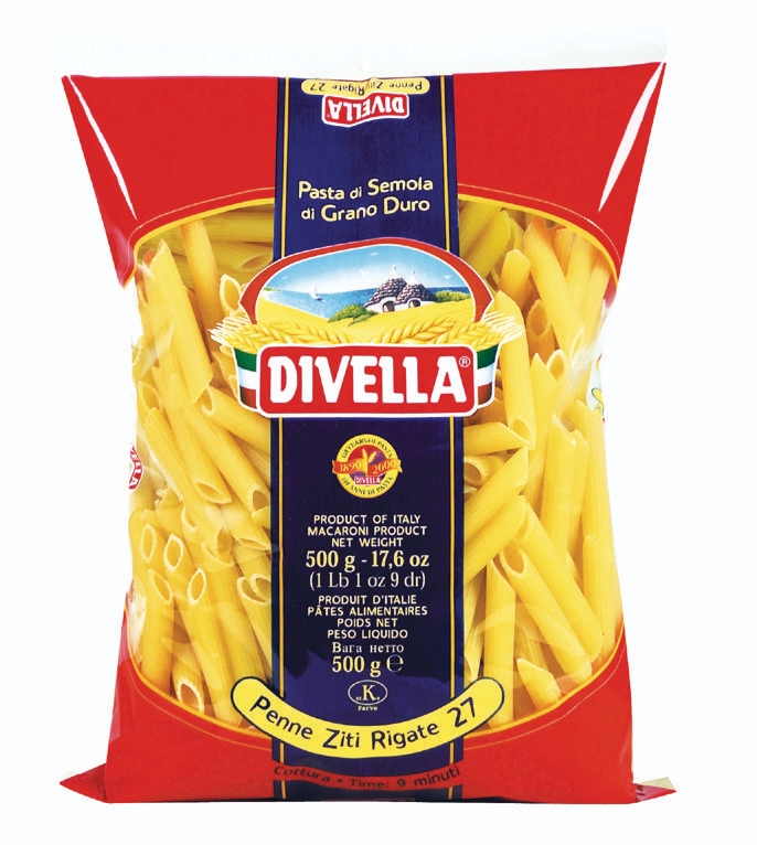Trvanlivé potraviny - Divella Penne ziti rigate 500g