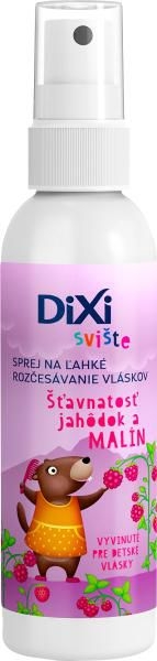 Drogerie a kosmetika - Dixi Svišti sprej na rozčesávání vlásků se šťavnatou ovocnou vůní jahůdek a malin 150 ml