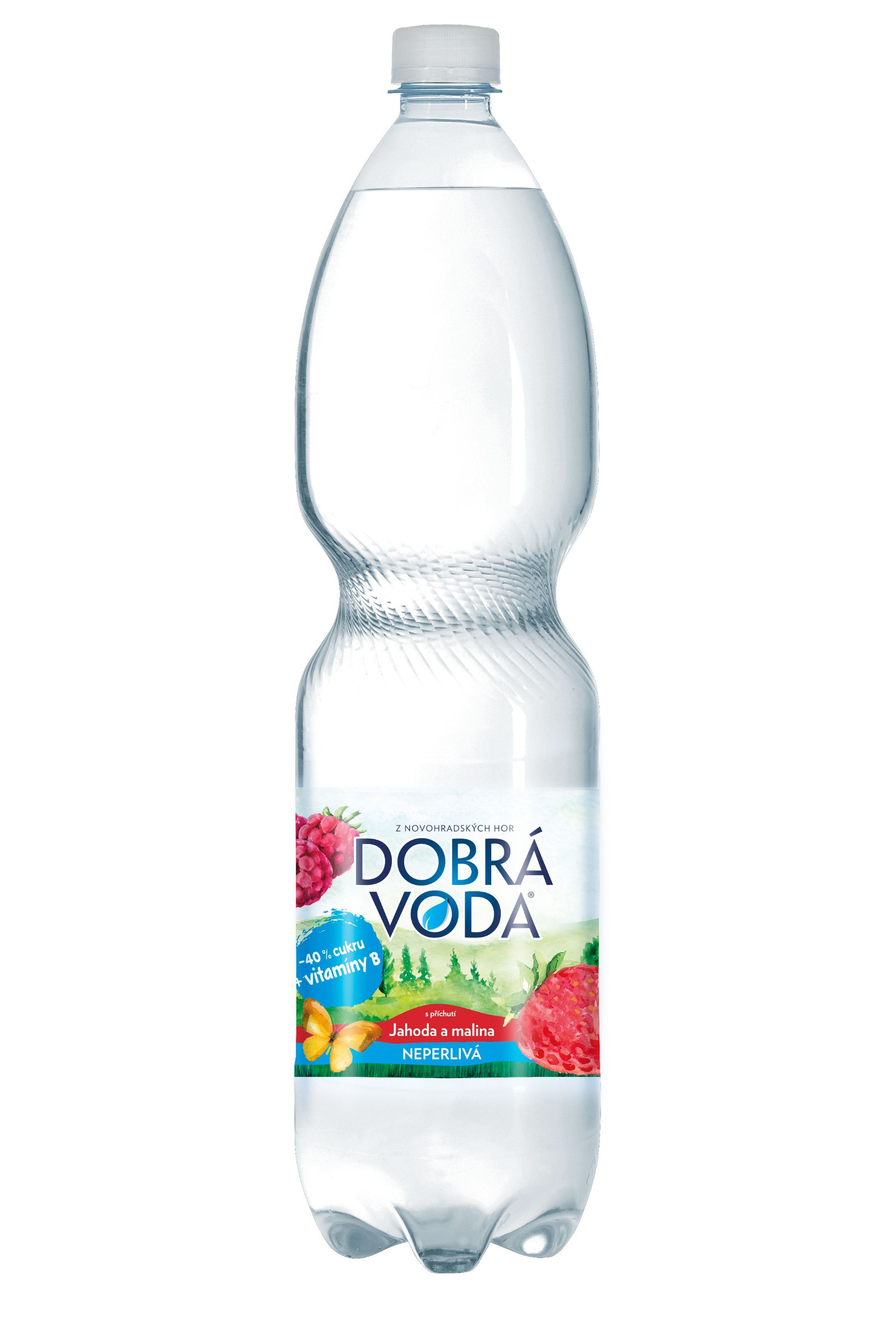 Nápoje - Dobrá Voda neperlivá jahoda a malina 1,5 l