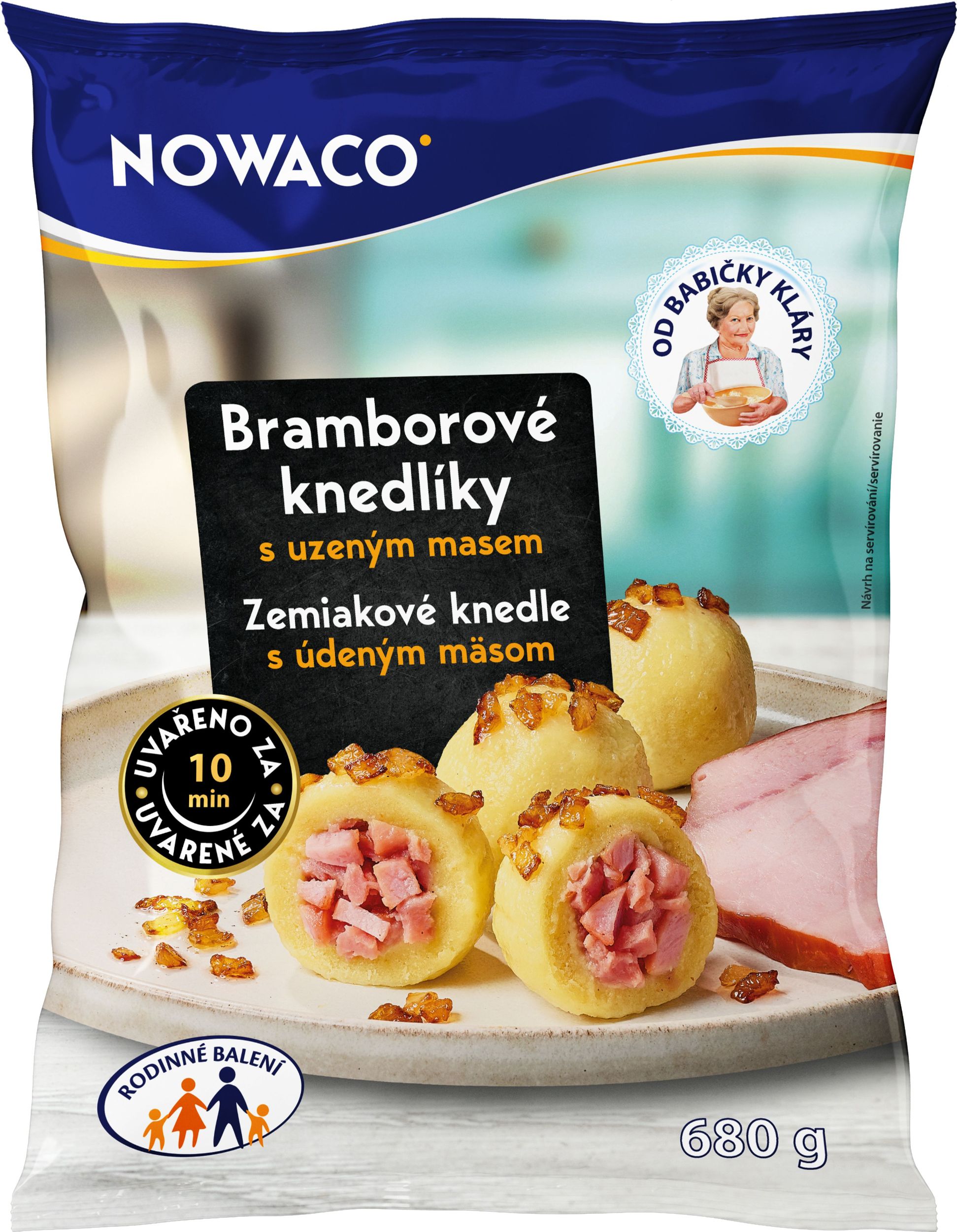 Mražené potraviny - Dobroty Babičky Kláry Bramborové knedlíky s uzeným masem mražené 680 g