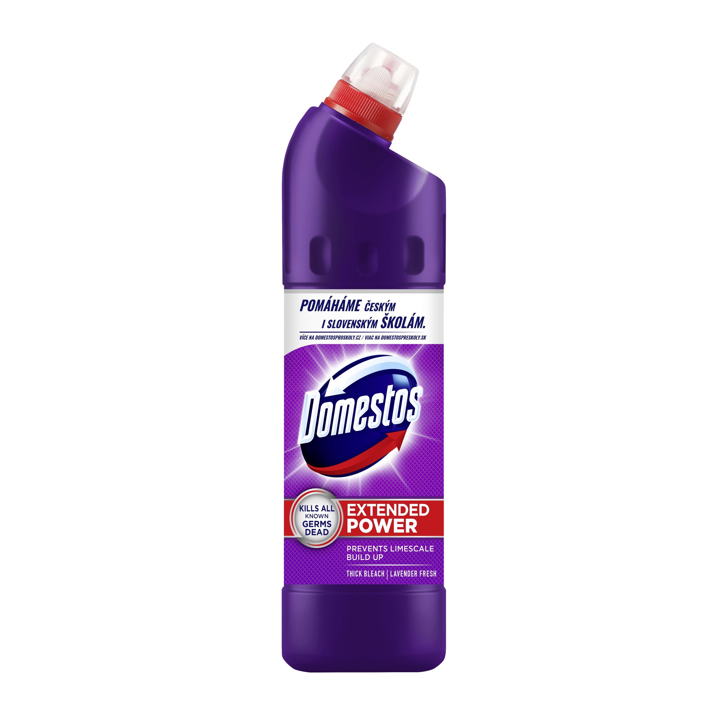 Drogerie a kosmetika - Domestos Extended Power Lavander WC tekutý dezinfekční a čistící přípravek 750 ml