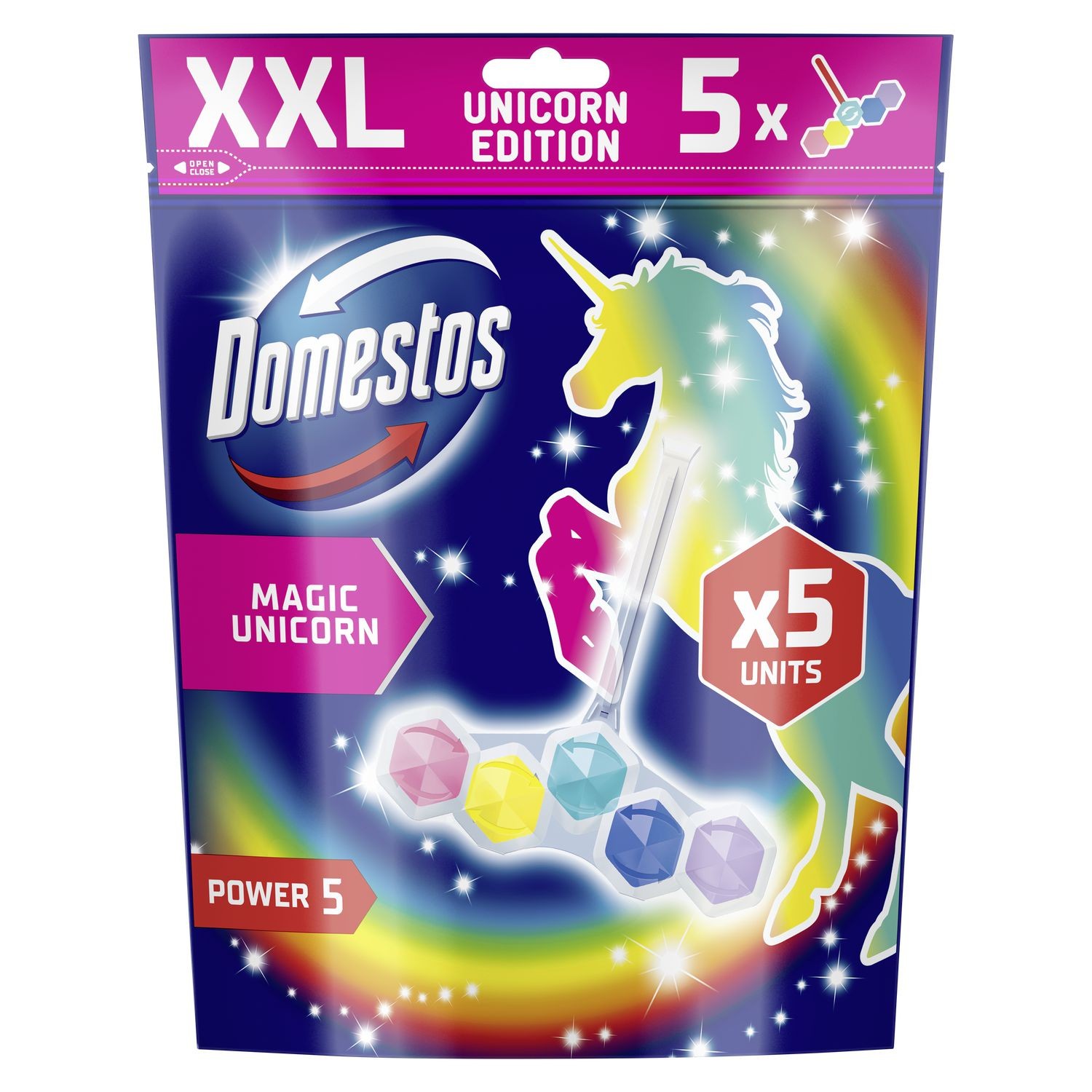 Domestos Power 5 Unicorn WC blok 5x50g-0