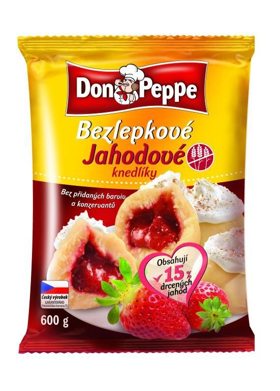 Mražené potraviny - Don Peppe Bezlepkové jahodové knedlíky mražené 600 g