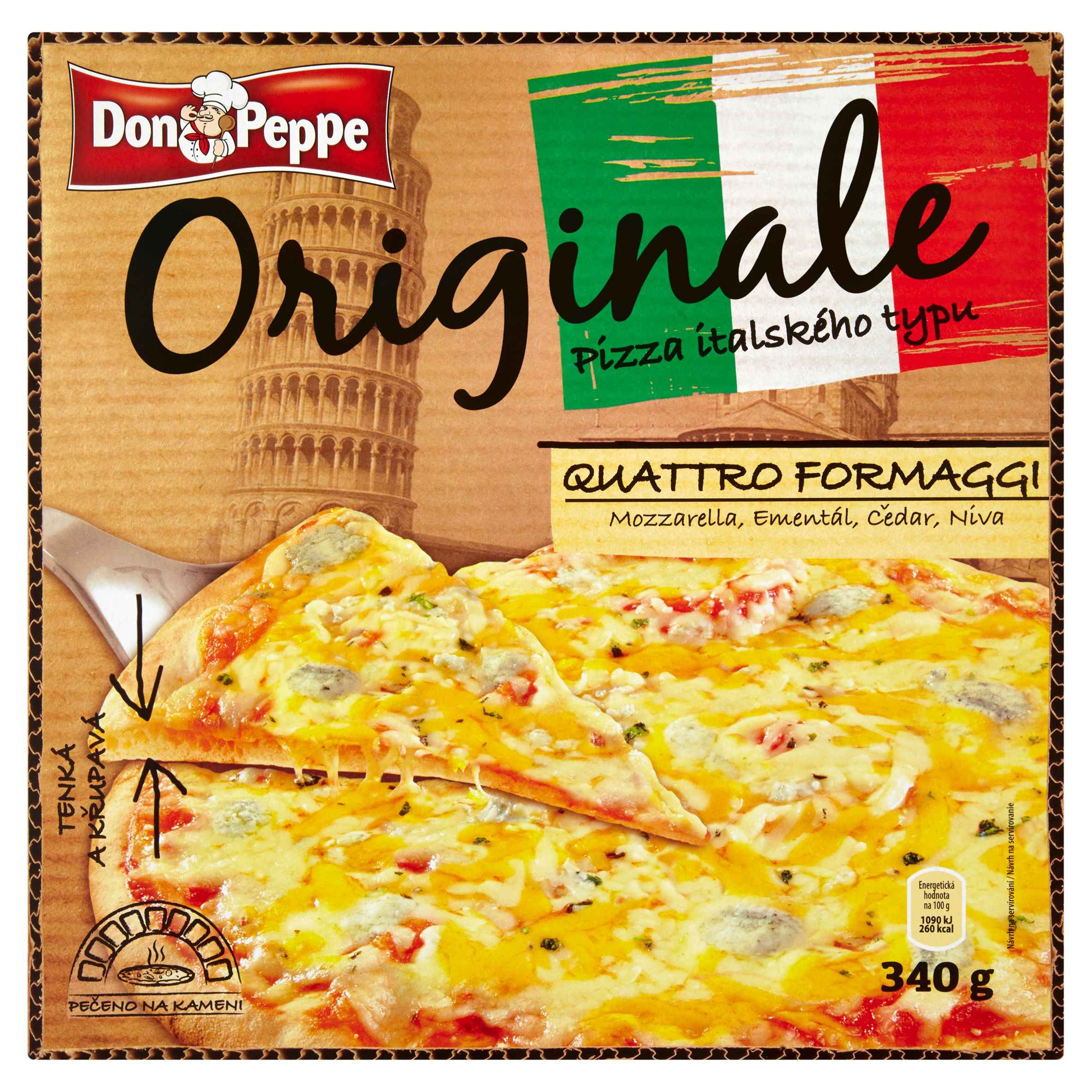 Mražené potraviny - Don Peppe Originale Pizza quattro formaggi mražená 340 g