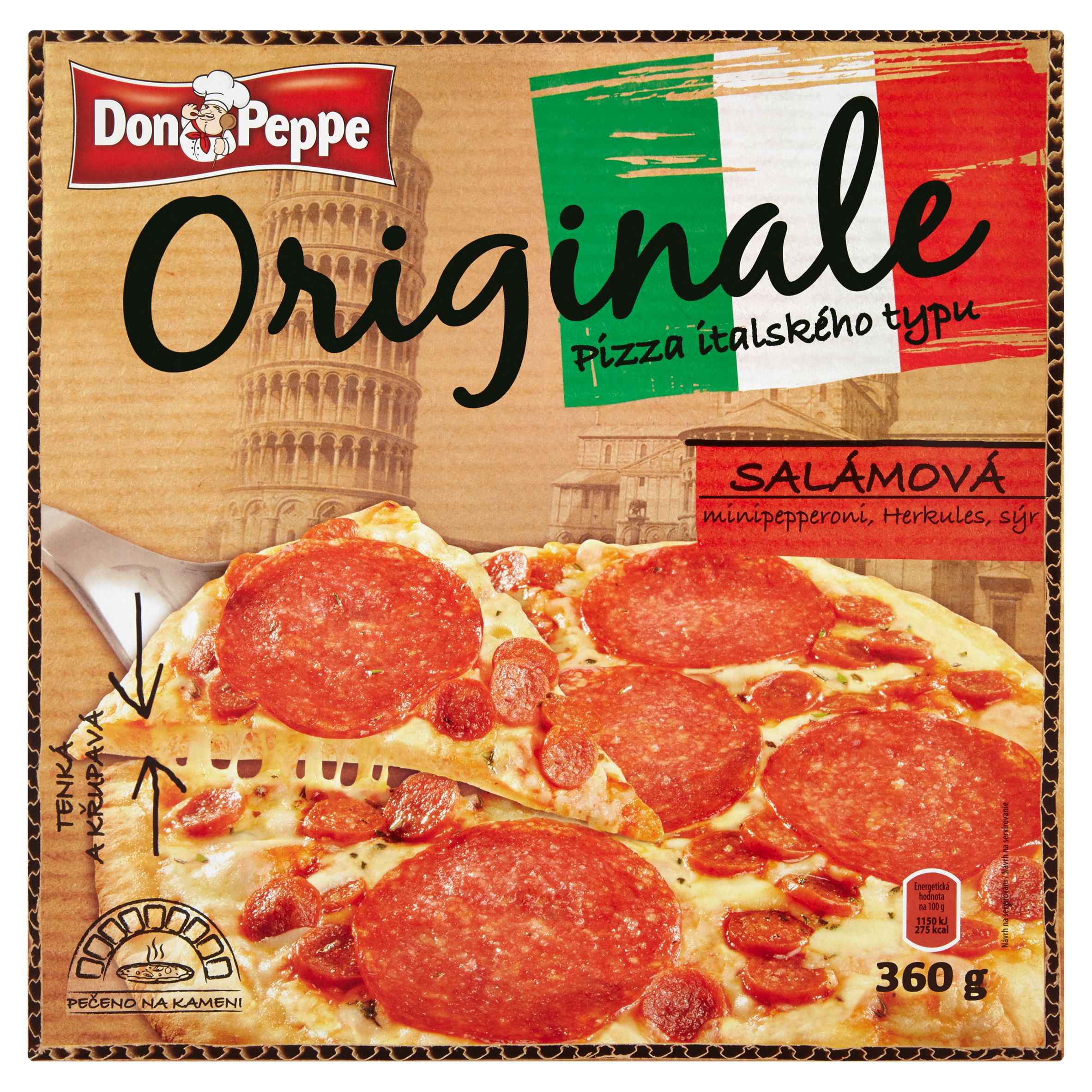 Mražené potraviny - Don Peppe Originale Pizza salámová mražená 360 g